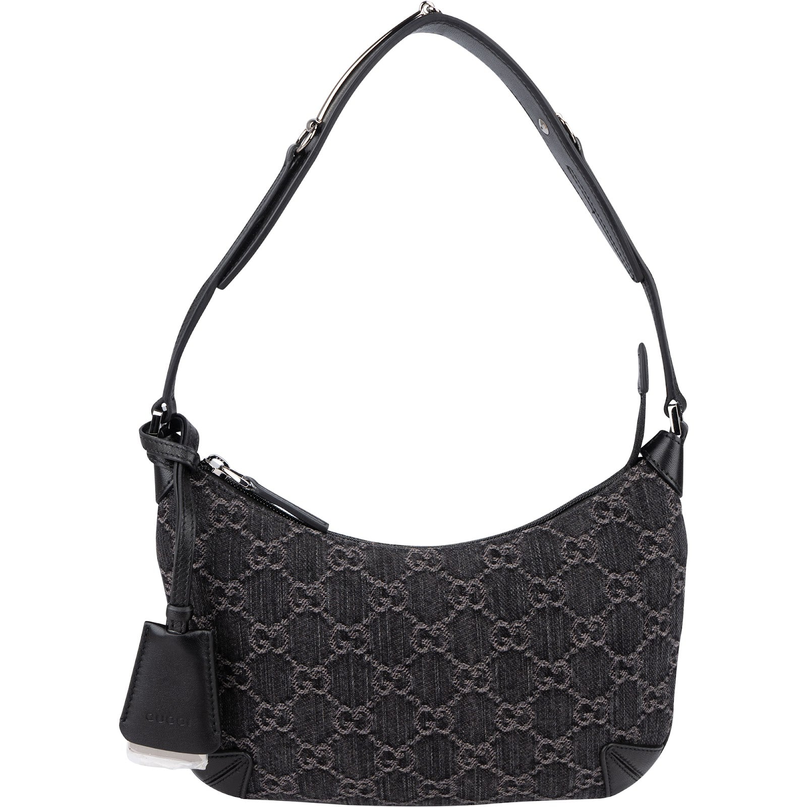 Gucci Monogram GG Denim Horsebit Hobo Shoulder Bag