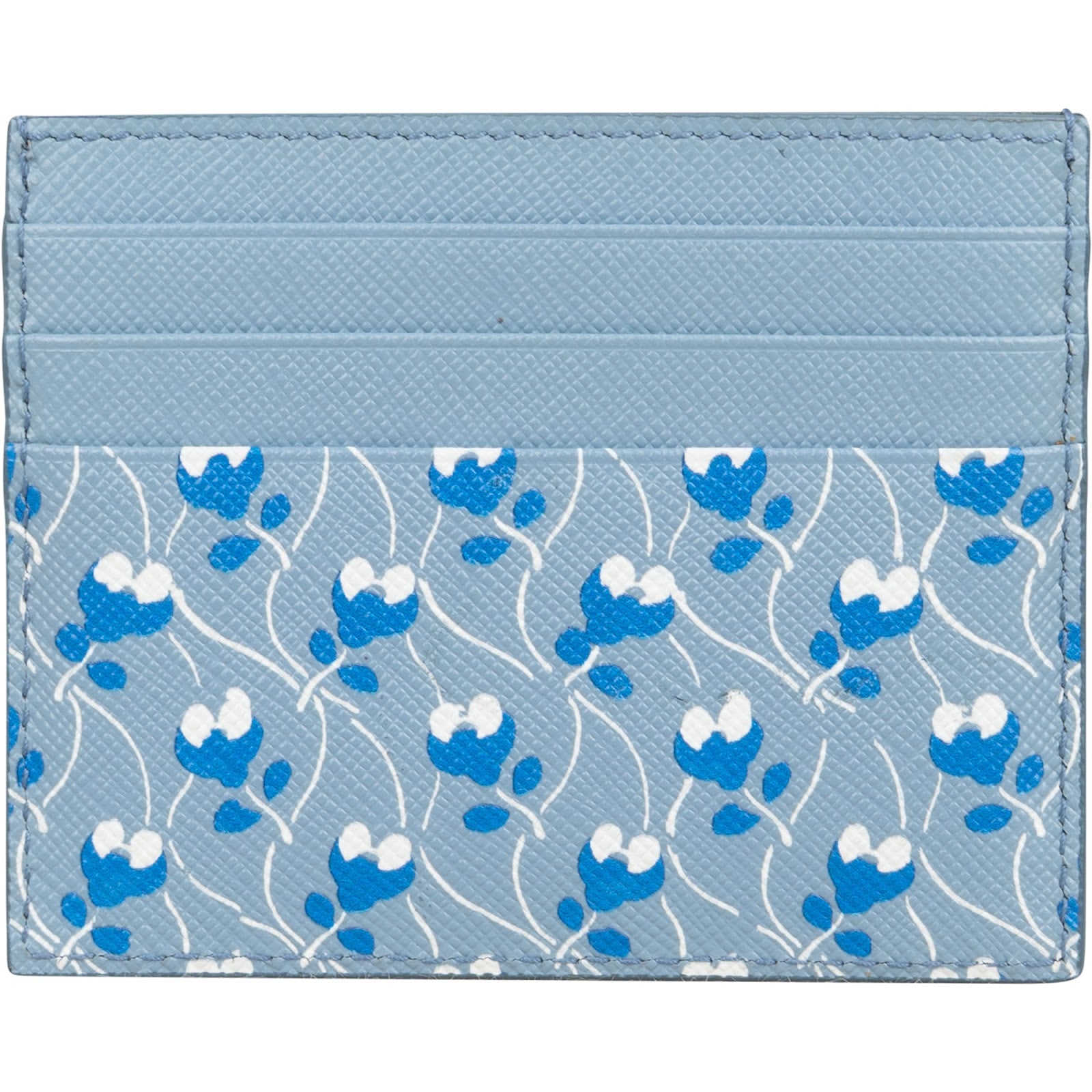 Prada Saffiano Leather Floral Print Kartenetui