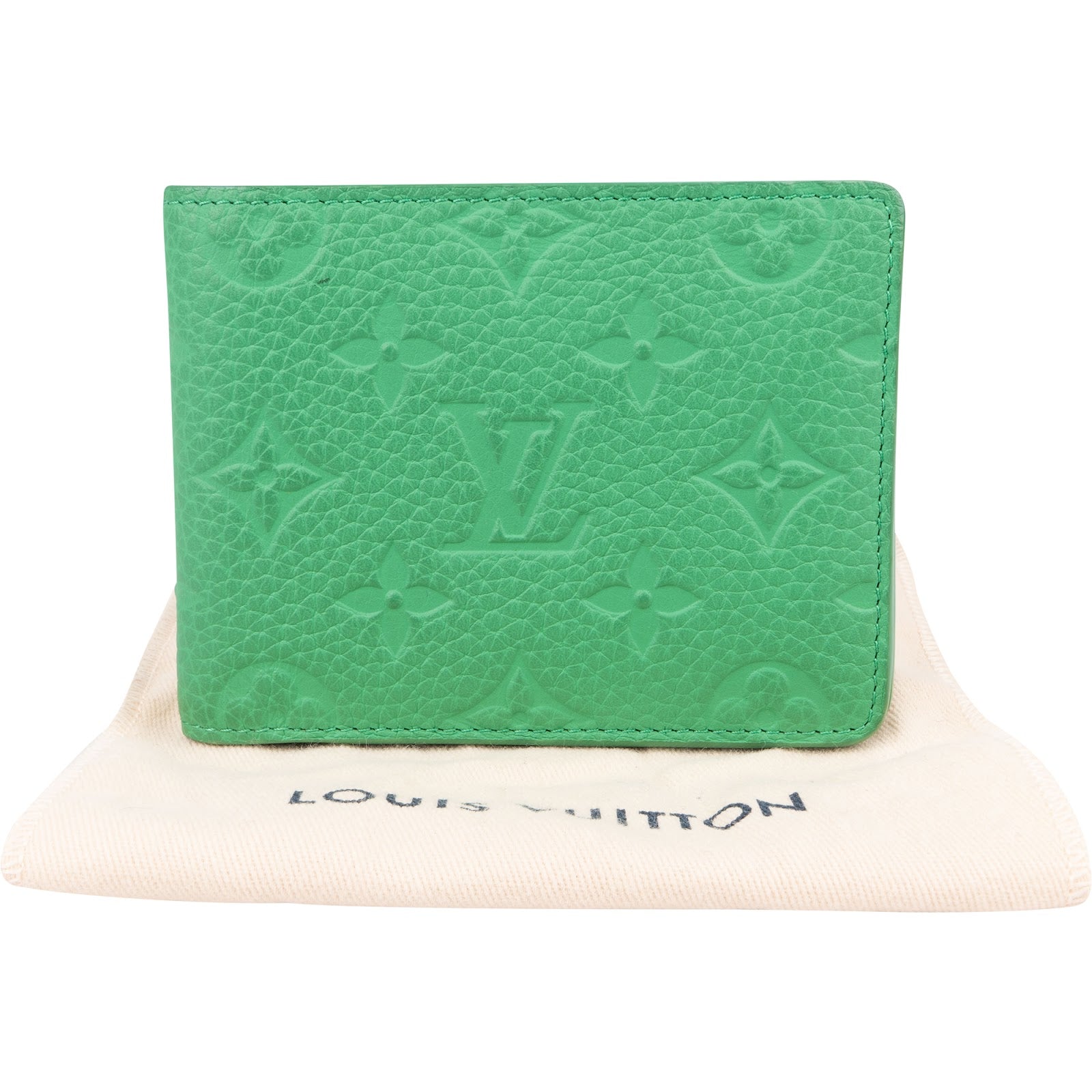 Louis Vuitton Green Monogram Empreinte Leather Slender Wallet