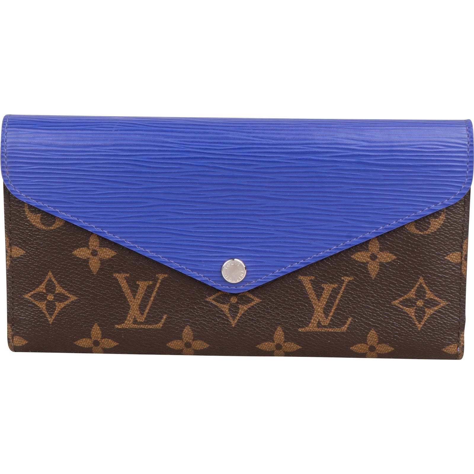 Louis Vuitton Blue Epi Leather Monogram Canvas Sarah Wallet