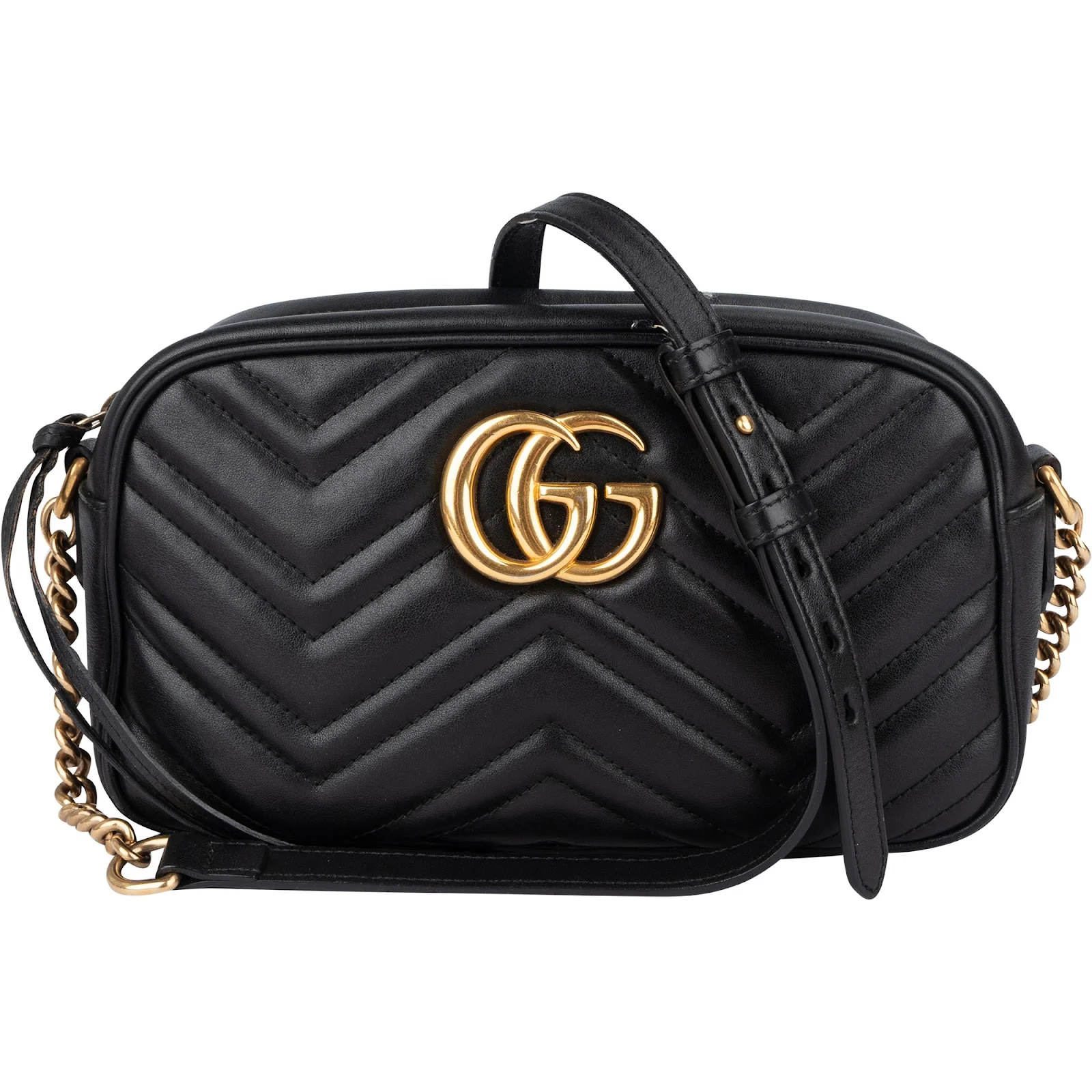 Gucci Quilted Leather GG Marmont Crossbody Bag