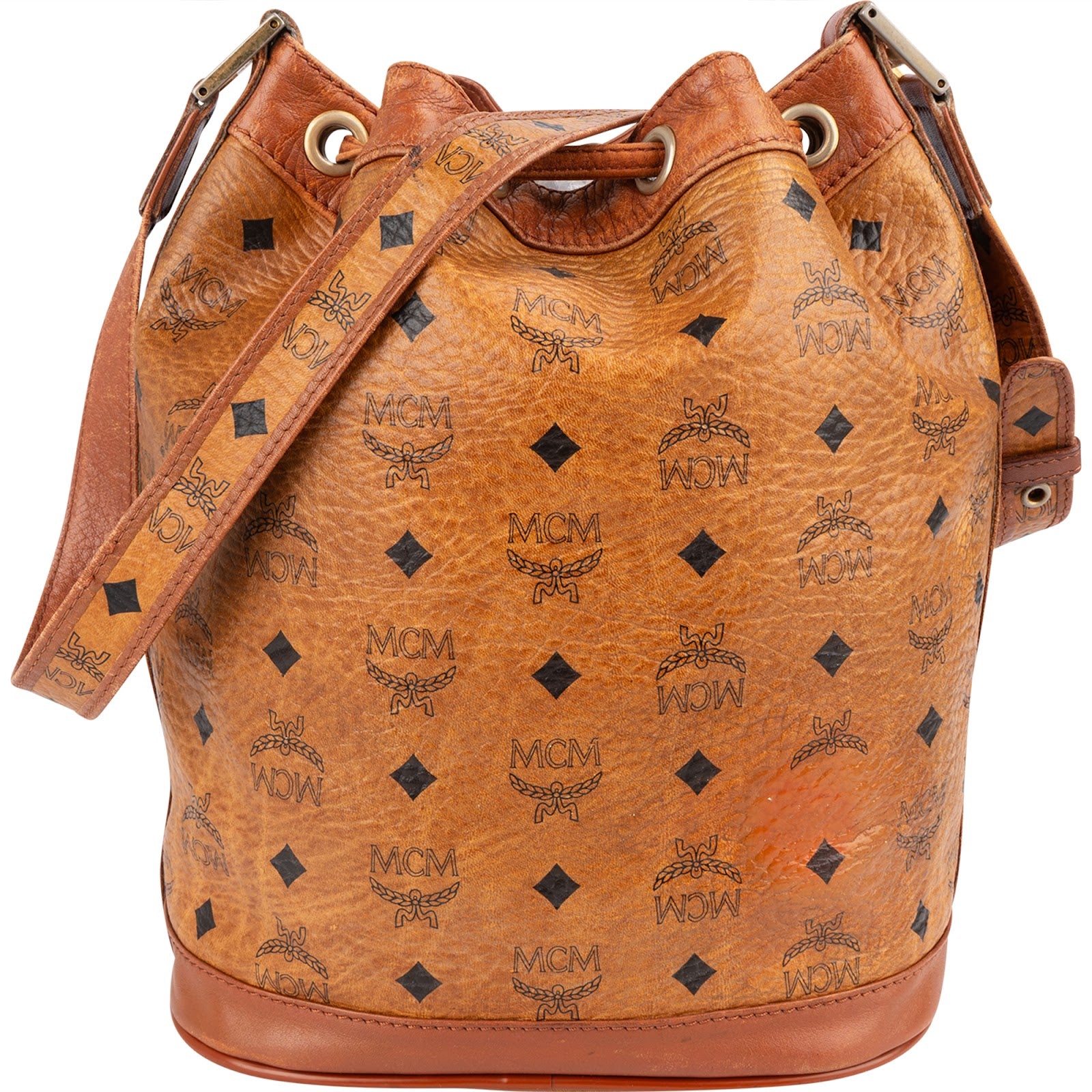 MCM Monogram Visetos Drawstring Bucket