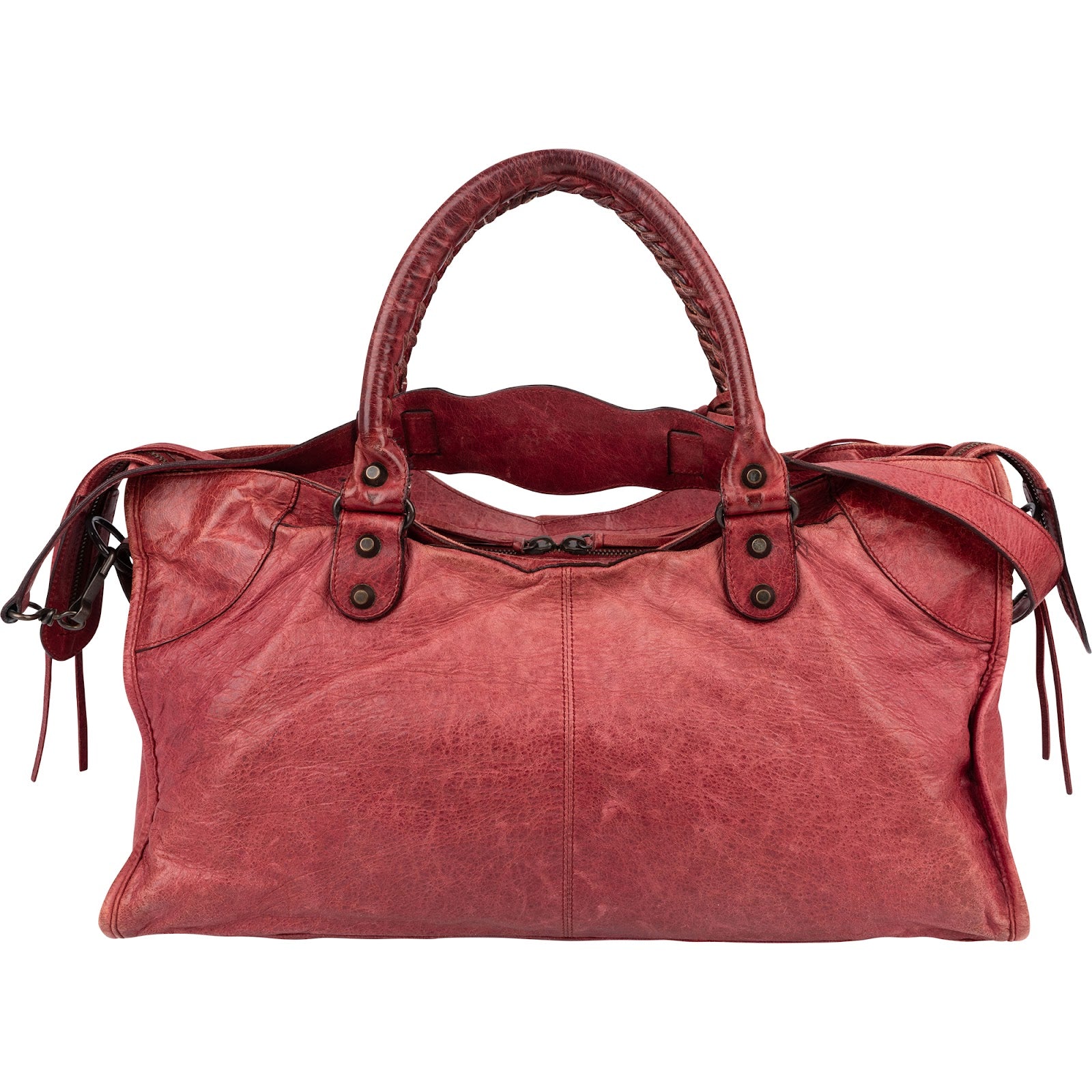 Balenciaga Red Leather Classic City Handbag