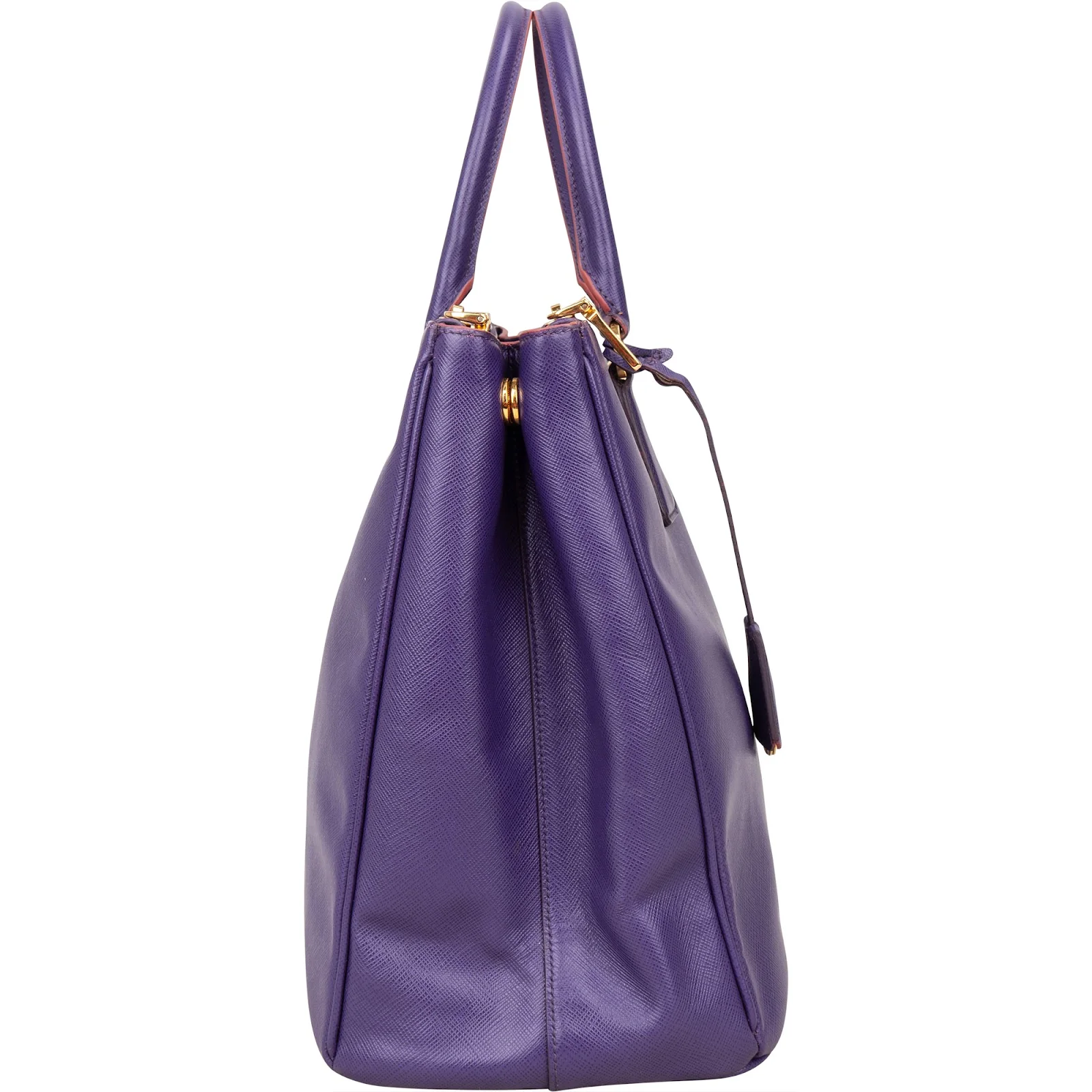 Prada Purple Saffiano Leather Lux Galleria Handbag