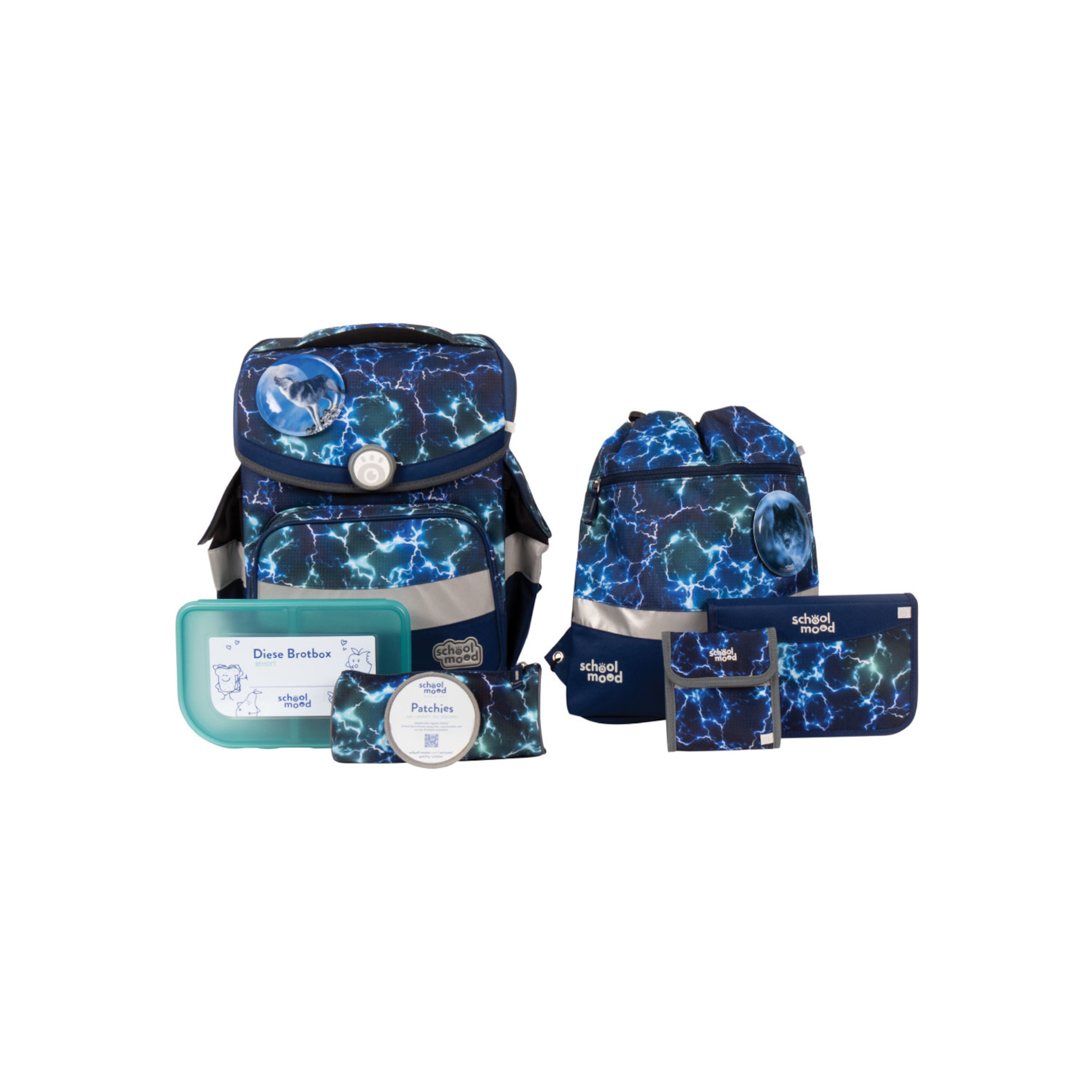 Timeless 7-teiliges Schulranzen-Set - Felix (Wolf)