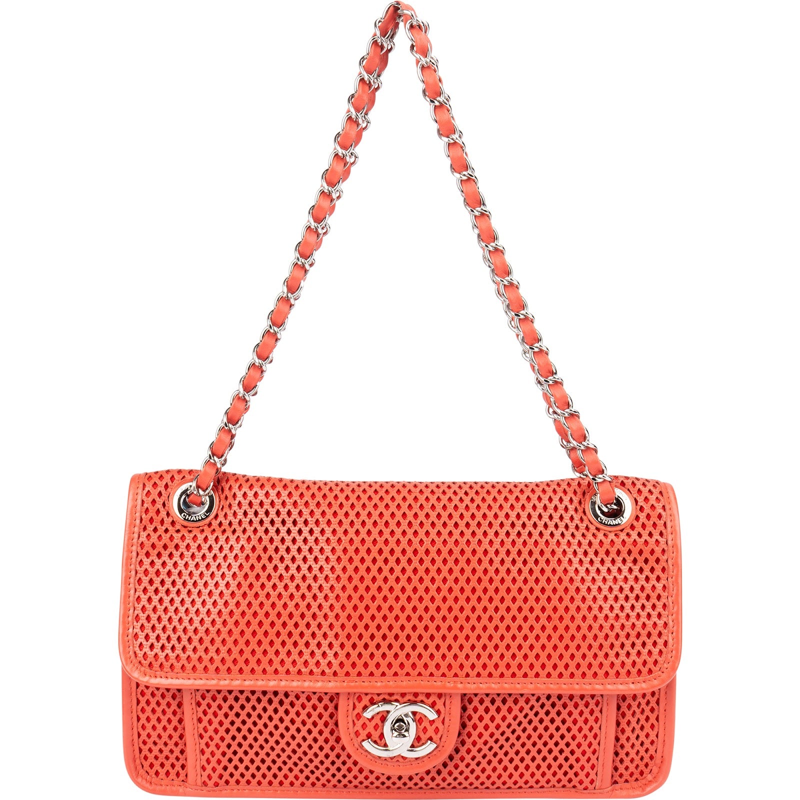 Chanel - Perforated Leather Single Flap Shoulder Bag