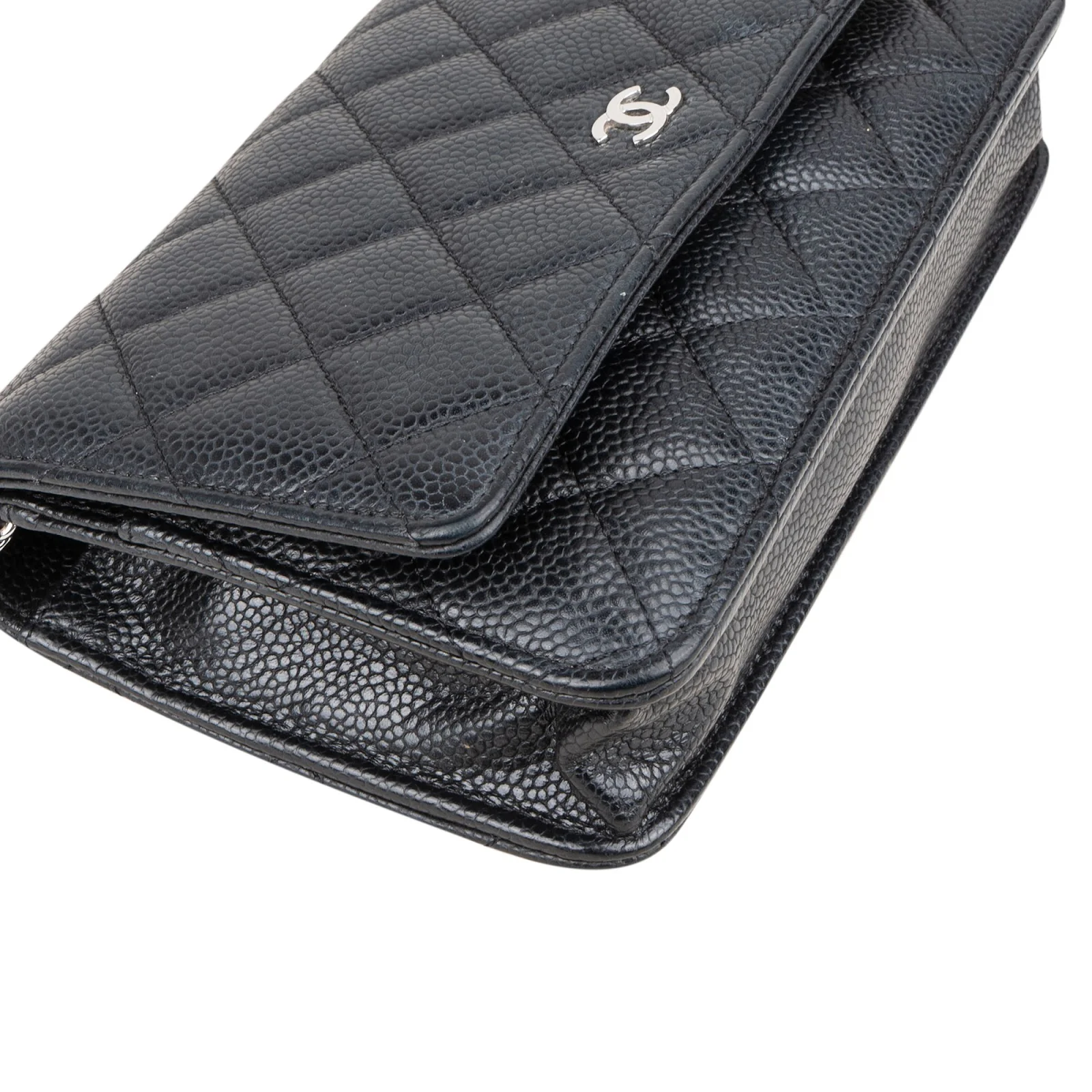 Chanel Quilted Caviar Leather Wallet On Chain Crossbody Bag
