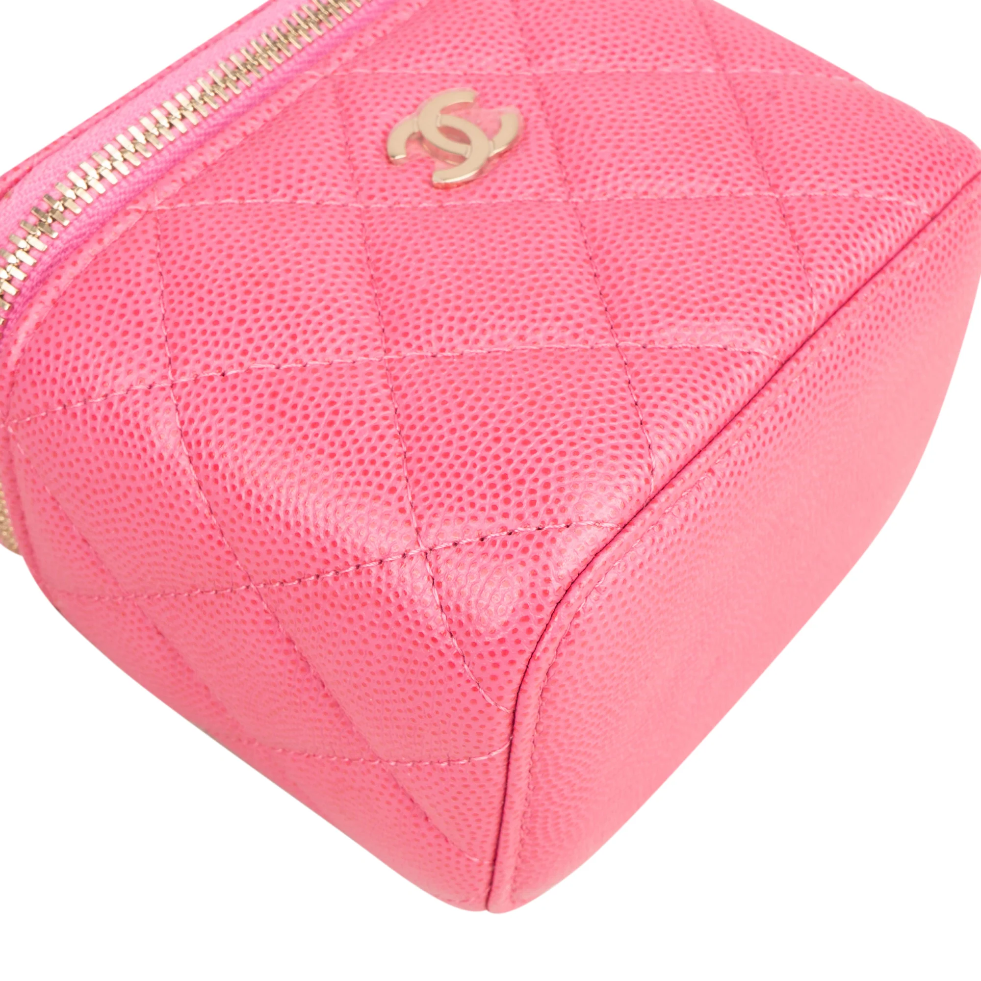Chanel Pink Caviar Leather Mini Vanity Crossbody Bag