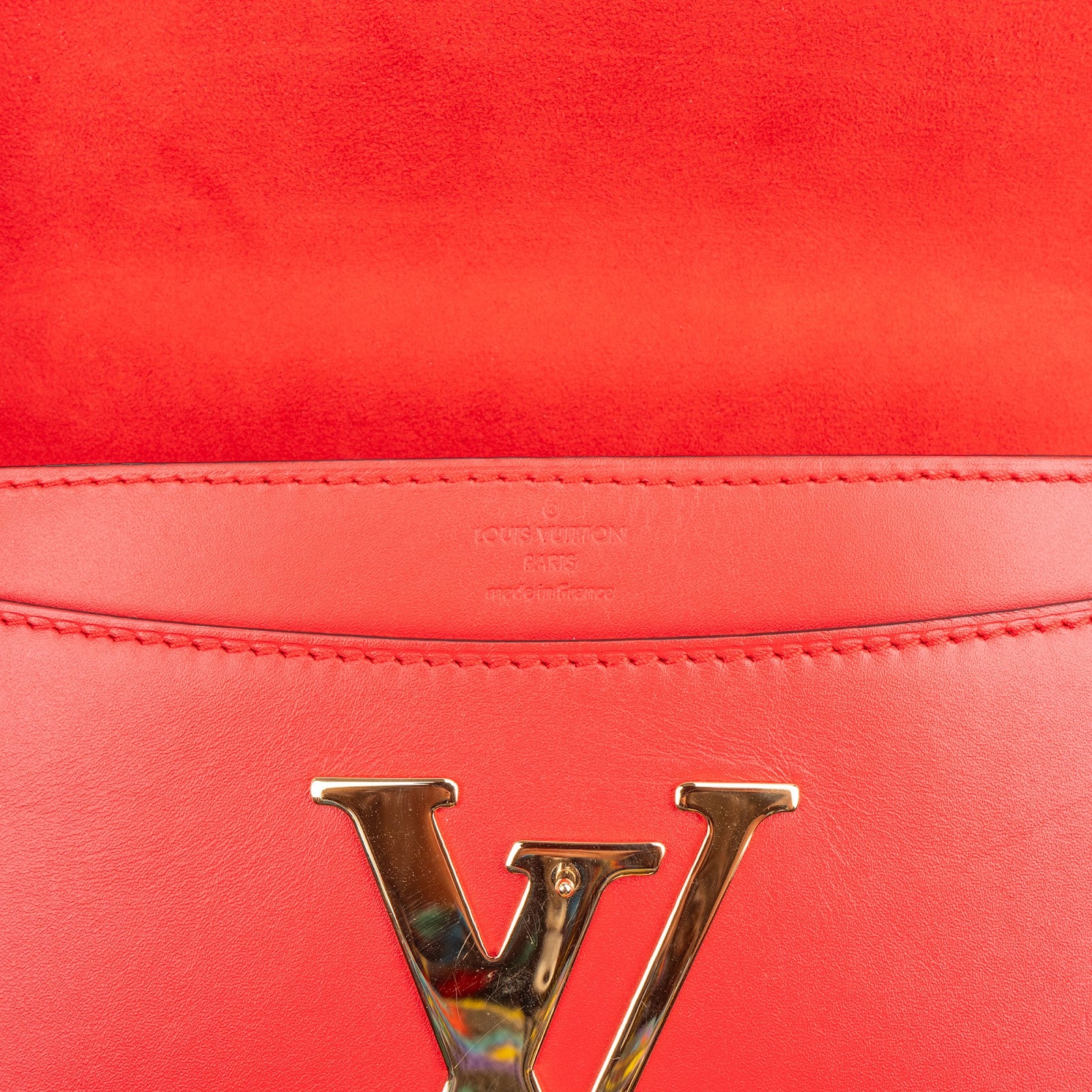 Louis Vuitton Rouge Leather Louise MM Crossbody Bag