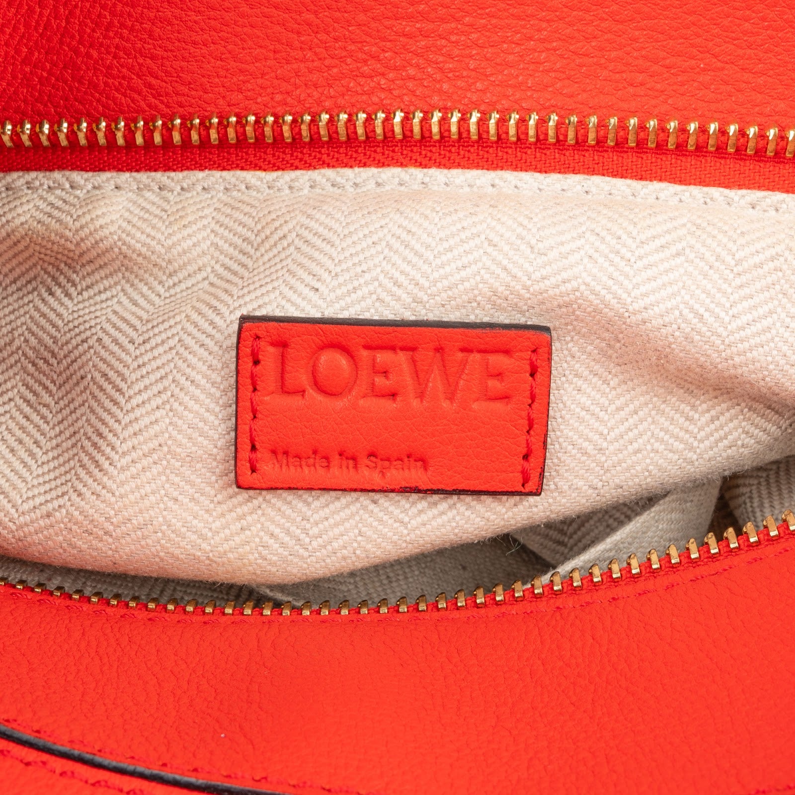 Loewe - Red Grained Calfskin Puzzle Handbag