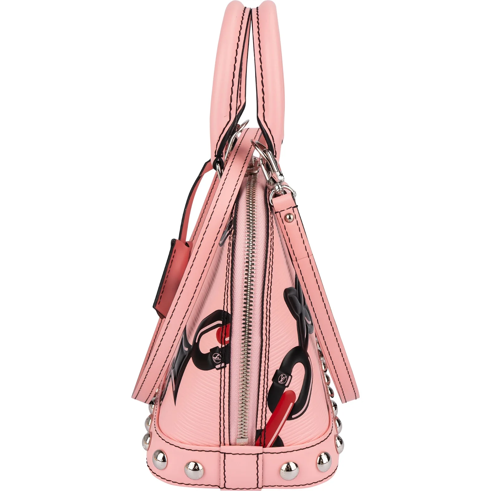 Louis Vuitton Pink Epi Leather Chain Flower Alma BB Handbag