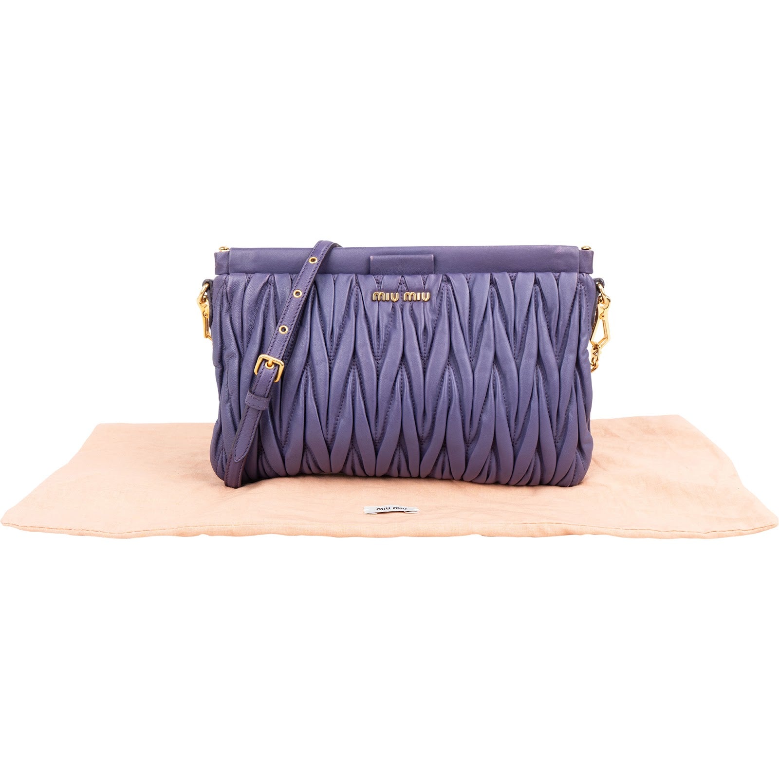 Miu Miu Matelassé Nappa Leather Clutch Crossbody Bag