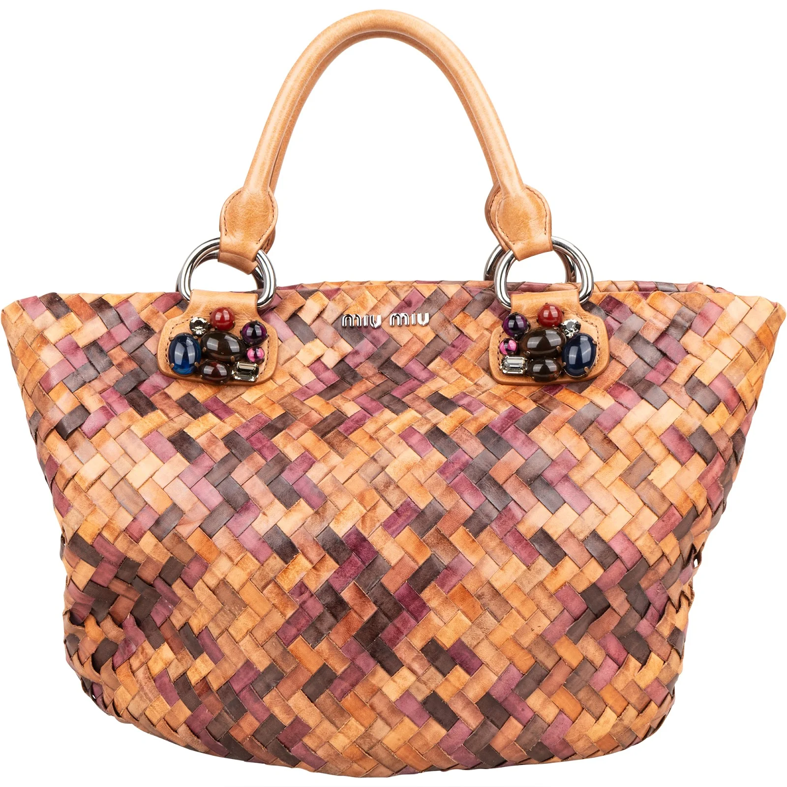 Miu Miu Intrecciato Multicolor Stone Handbag
