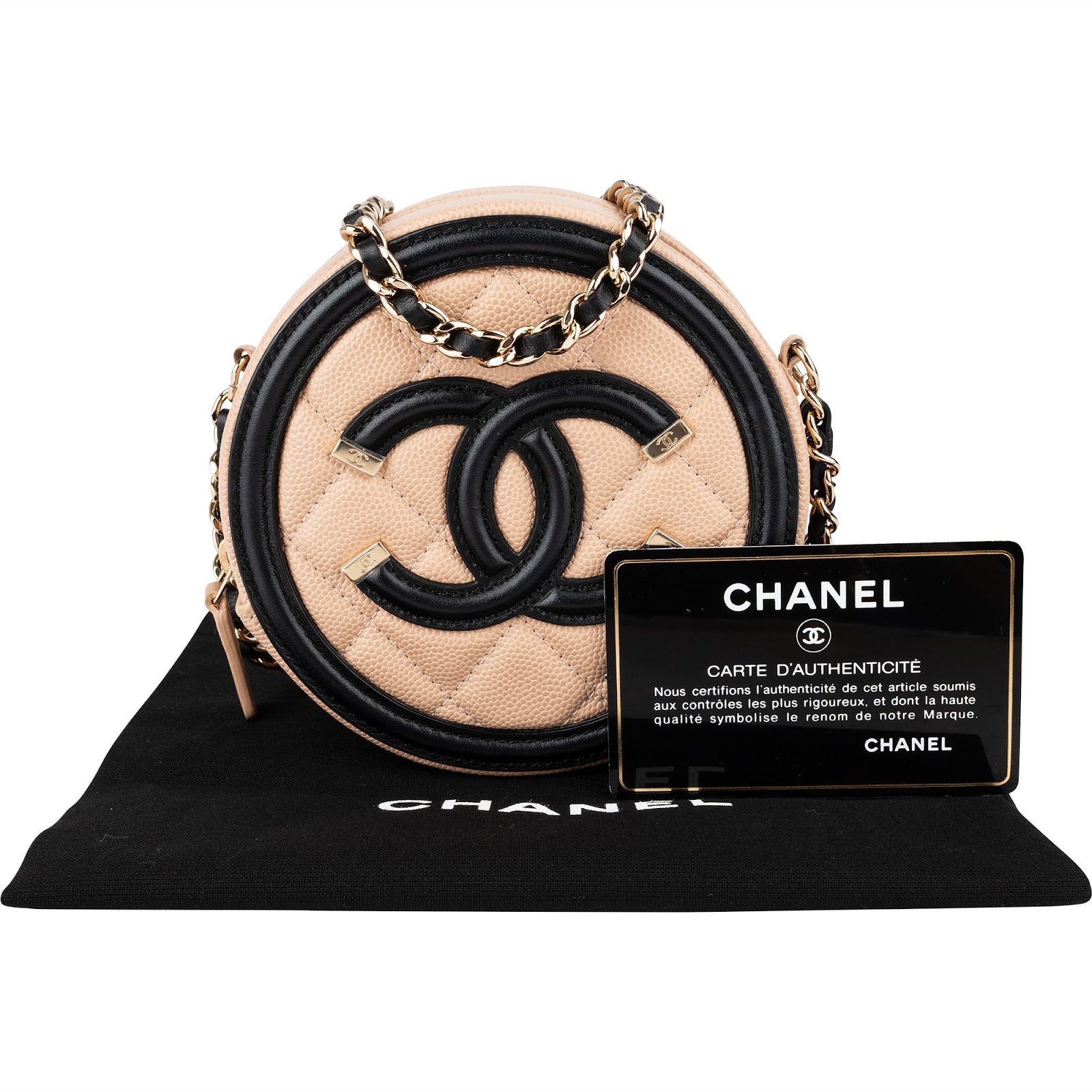 Chanel - CC Filigree Round Crossbody Bag