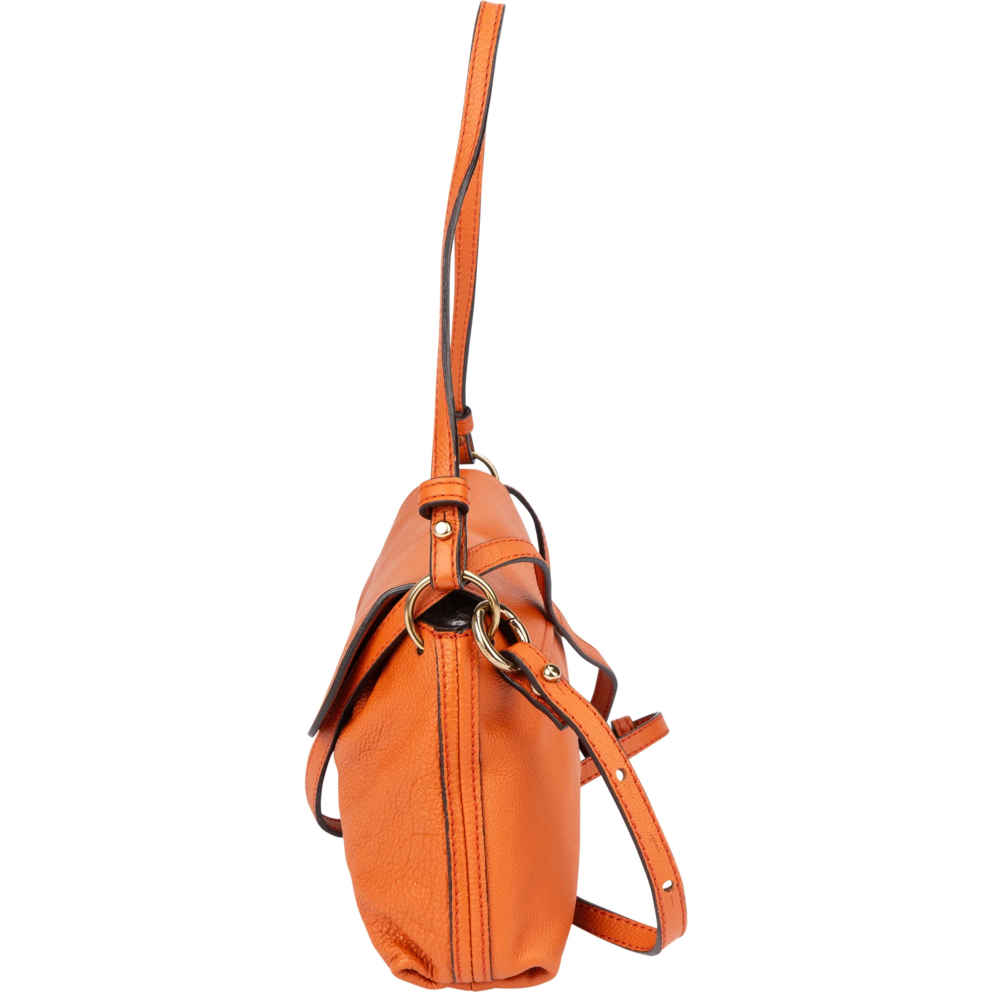 Chloé Orange Leather Elsie Turnlock Shoulder Bag