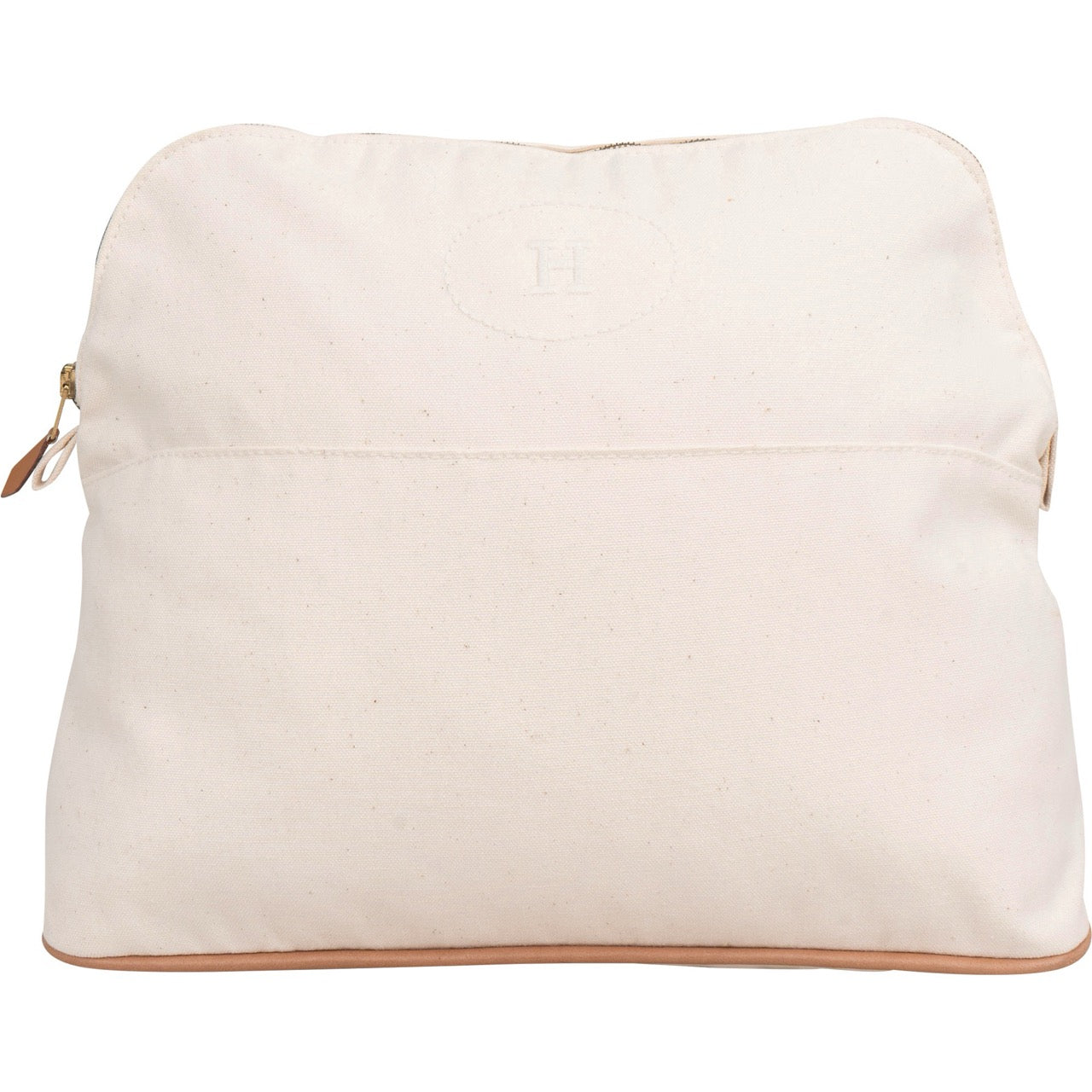 Hermès White Cotton Bolide Toiletry Bag