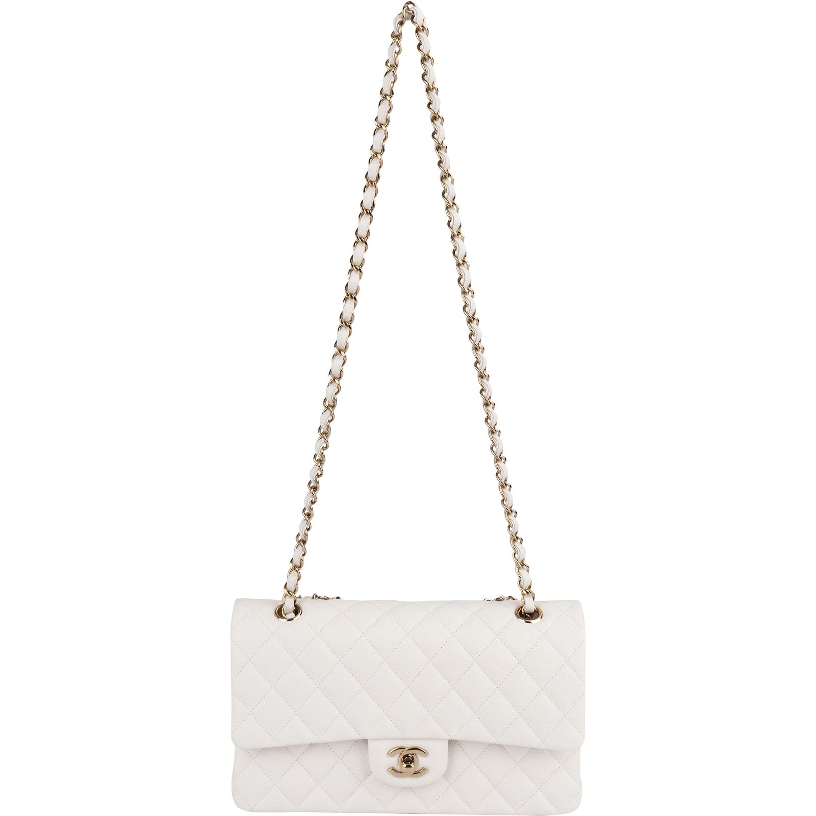 Chanel Quilted Caviar Leather Medium Double Flap Shoulder Bag