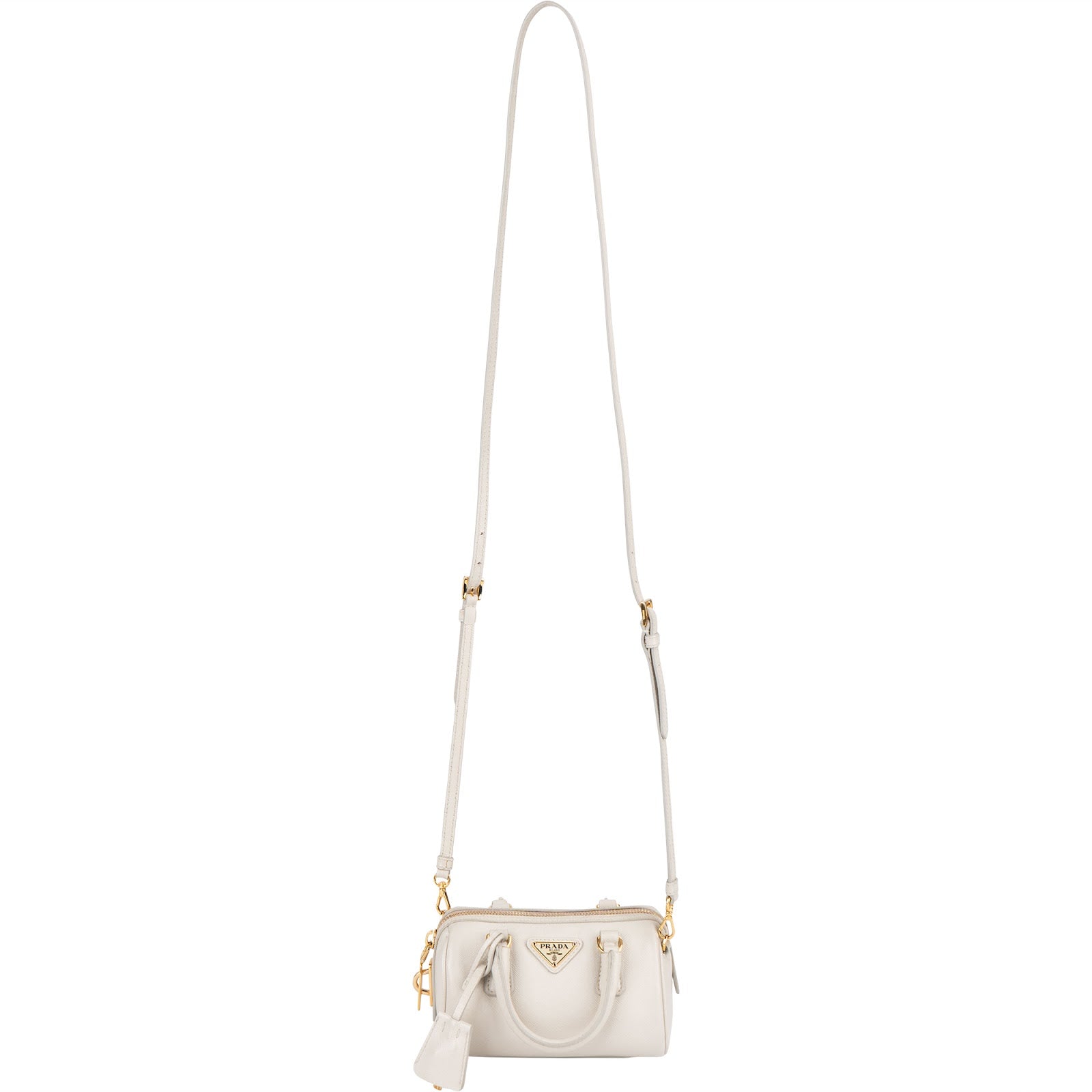 Prada Saffiano Leather Mini Bowling Crossbody Handbag