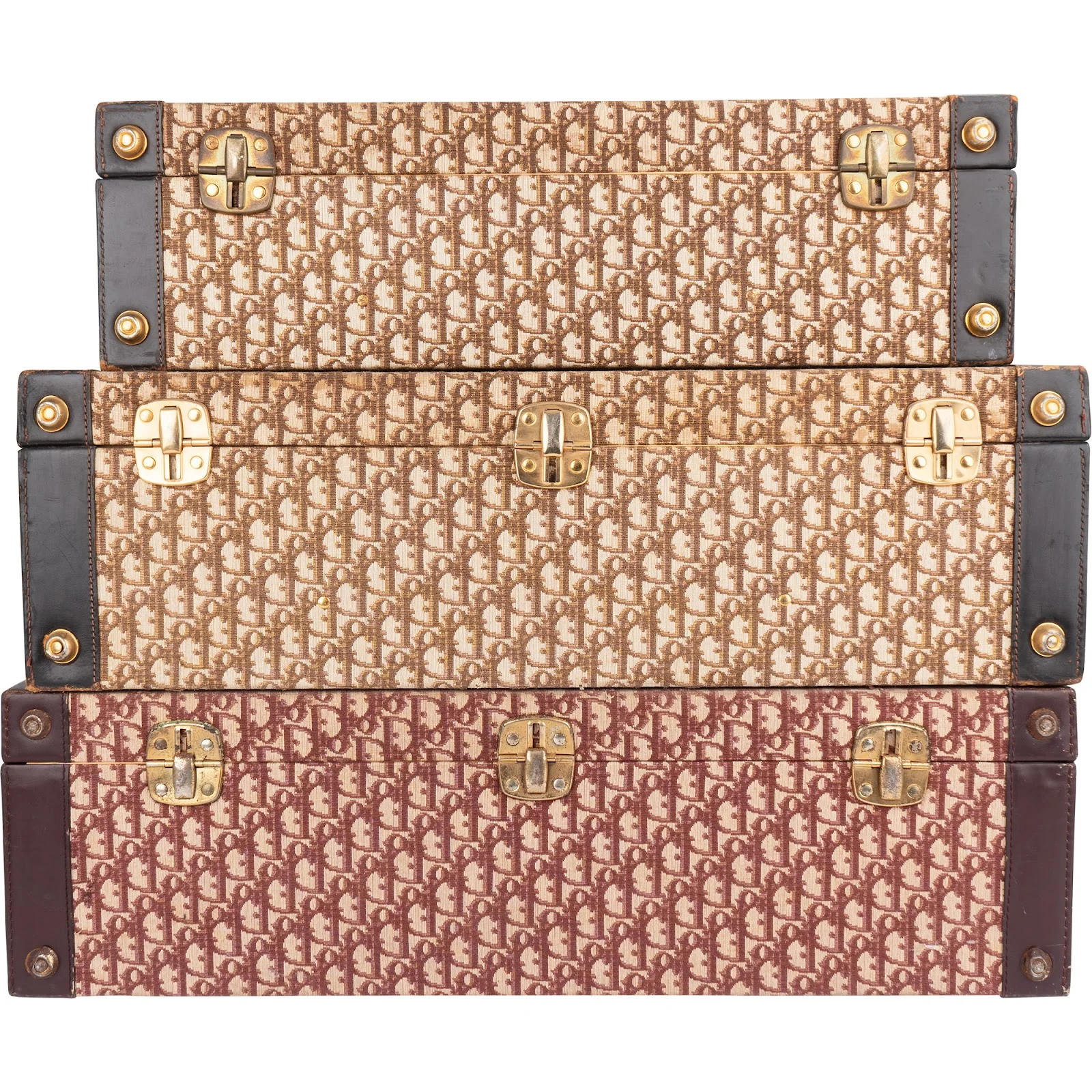 Christian Dior Trotter Monogram Vintage Suitcase Trio Tower