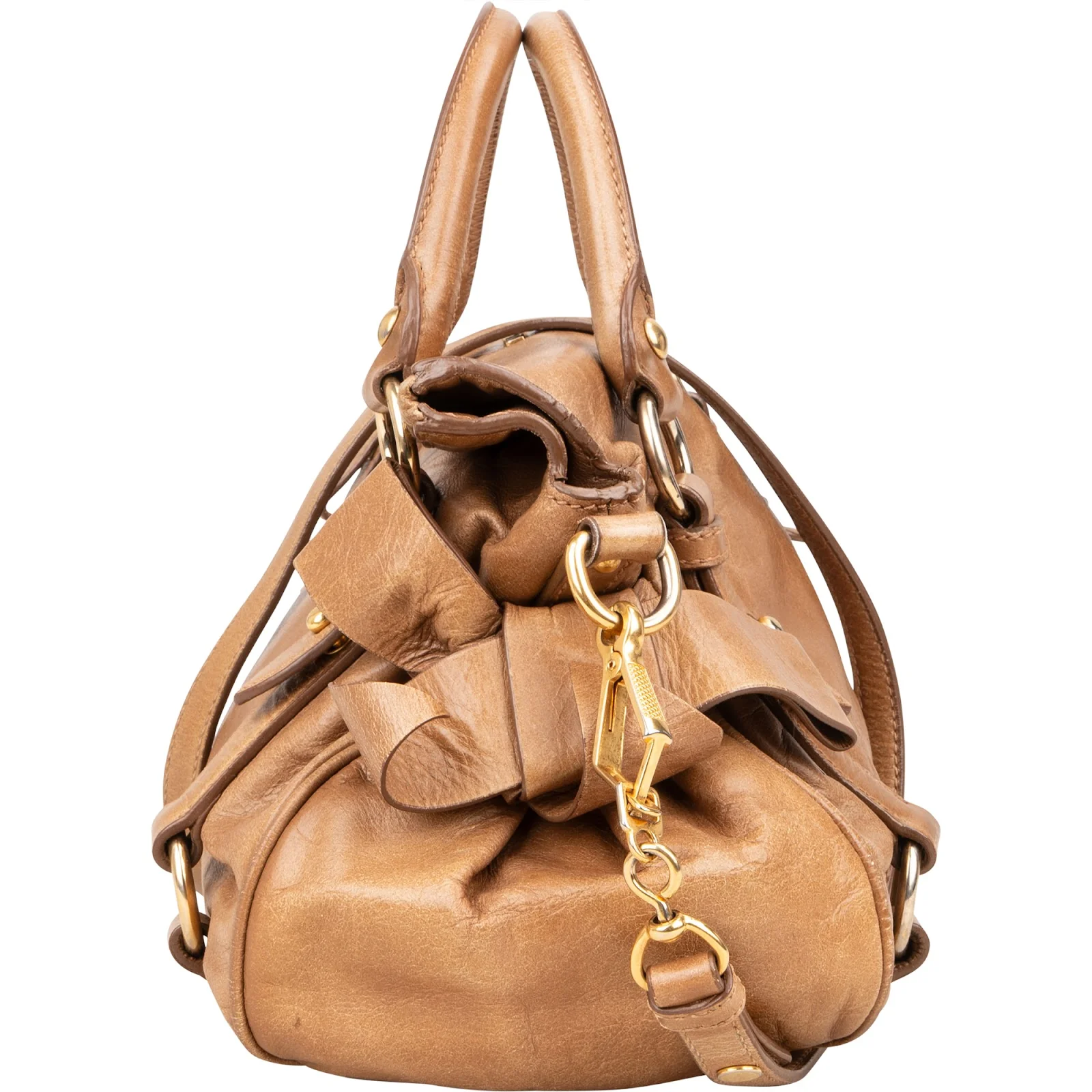 Miu Miu Vitello Lux Bow Bag Handbag