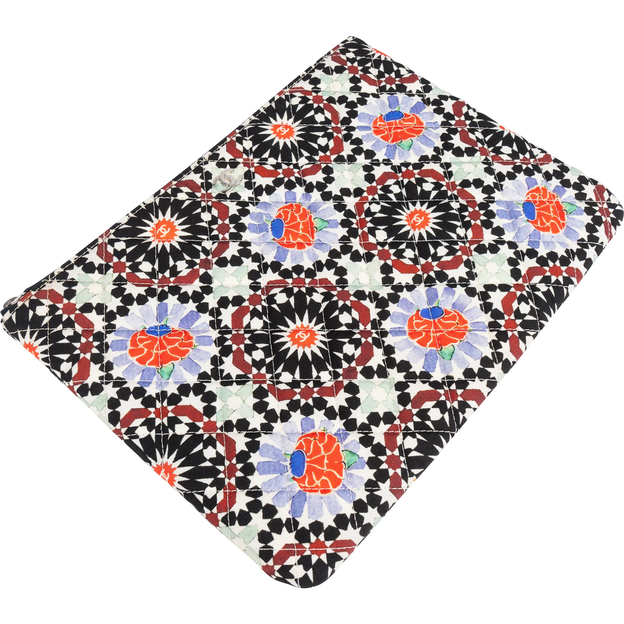 Chanel Quilted Canvas Mosaic Print Clutch