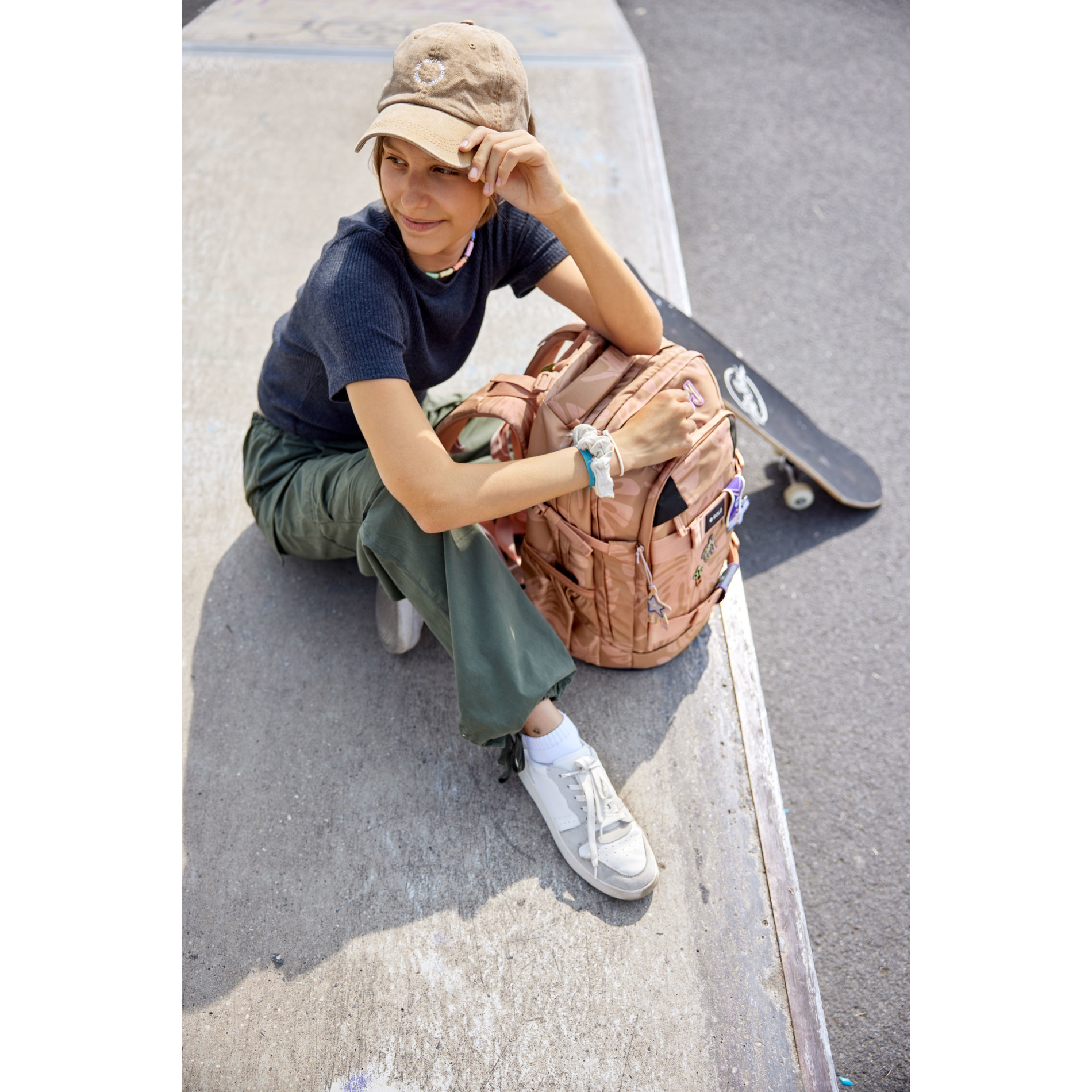 School Backpack Origin Bold - Leaves Caramel