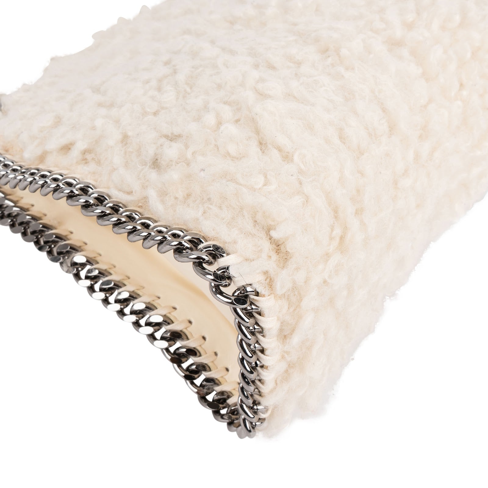 Stella McCartney Shearling  Falabella Fold Over Tote Crossbody Handbag