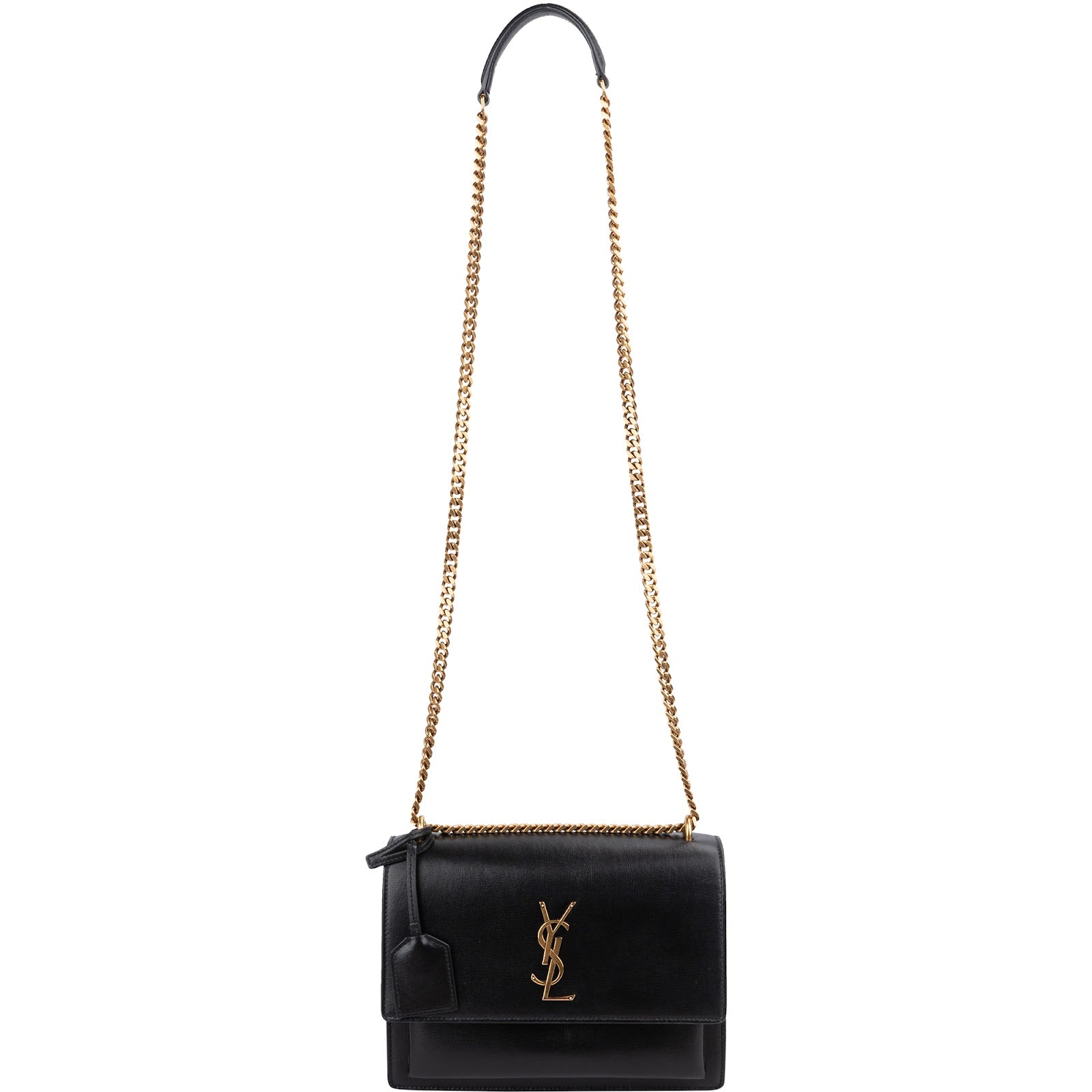 Saint Laurent Black Leather Sunset Medium Crossbody Bag