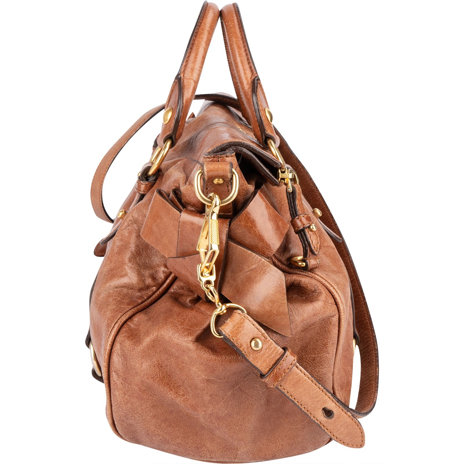 Miu Miu Vitello Lux Bow Handbag