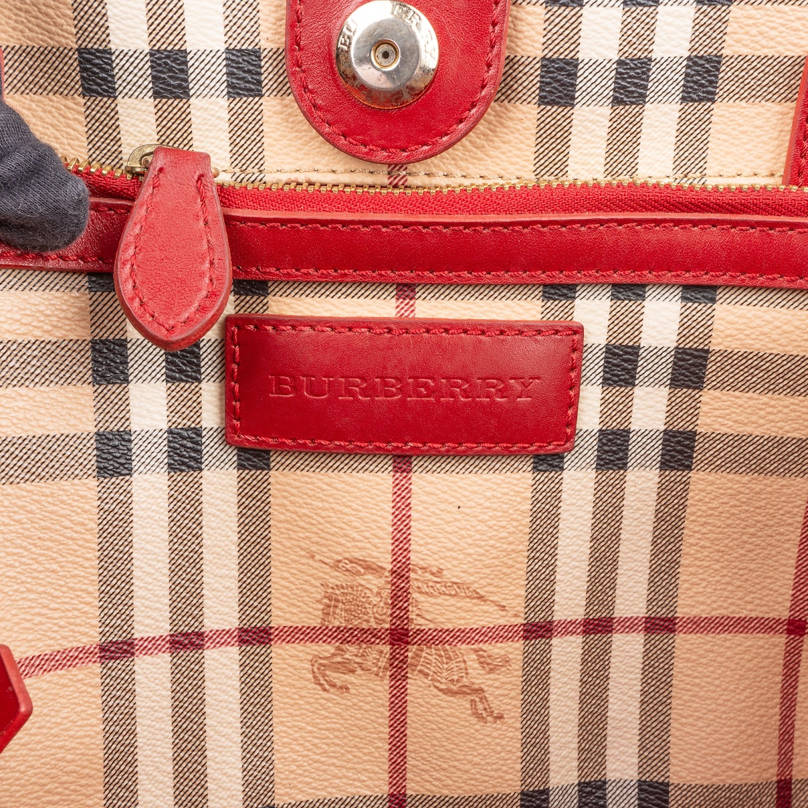 Burberry Nova-Check Monogram Haymarket Hobo Shoulder Bag