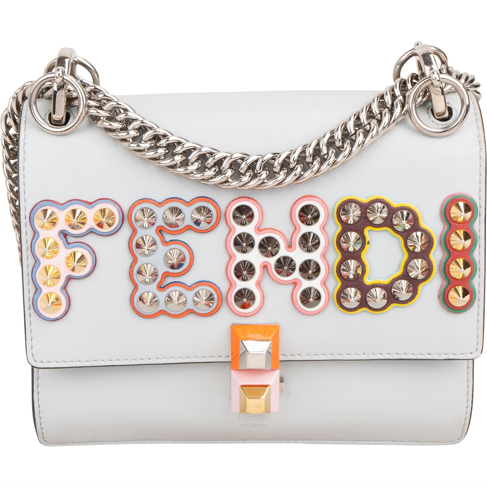 Fendi – Kan I schoudertas met studs en embleem