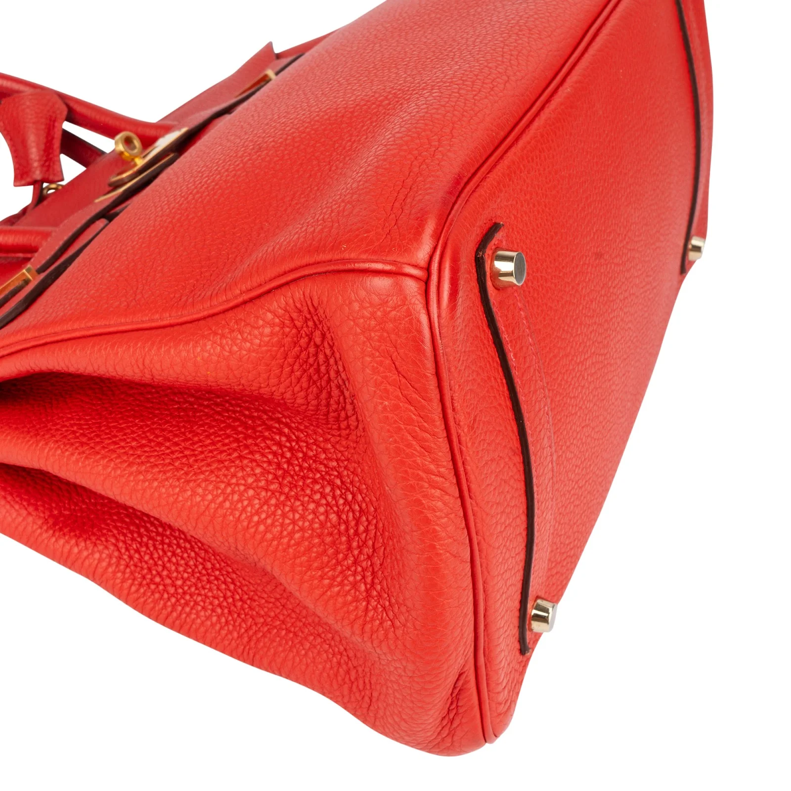 Hermès Rouge Fjord Leather Birkin 35 Handbag