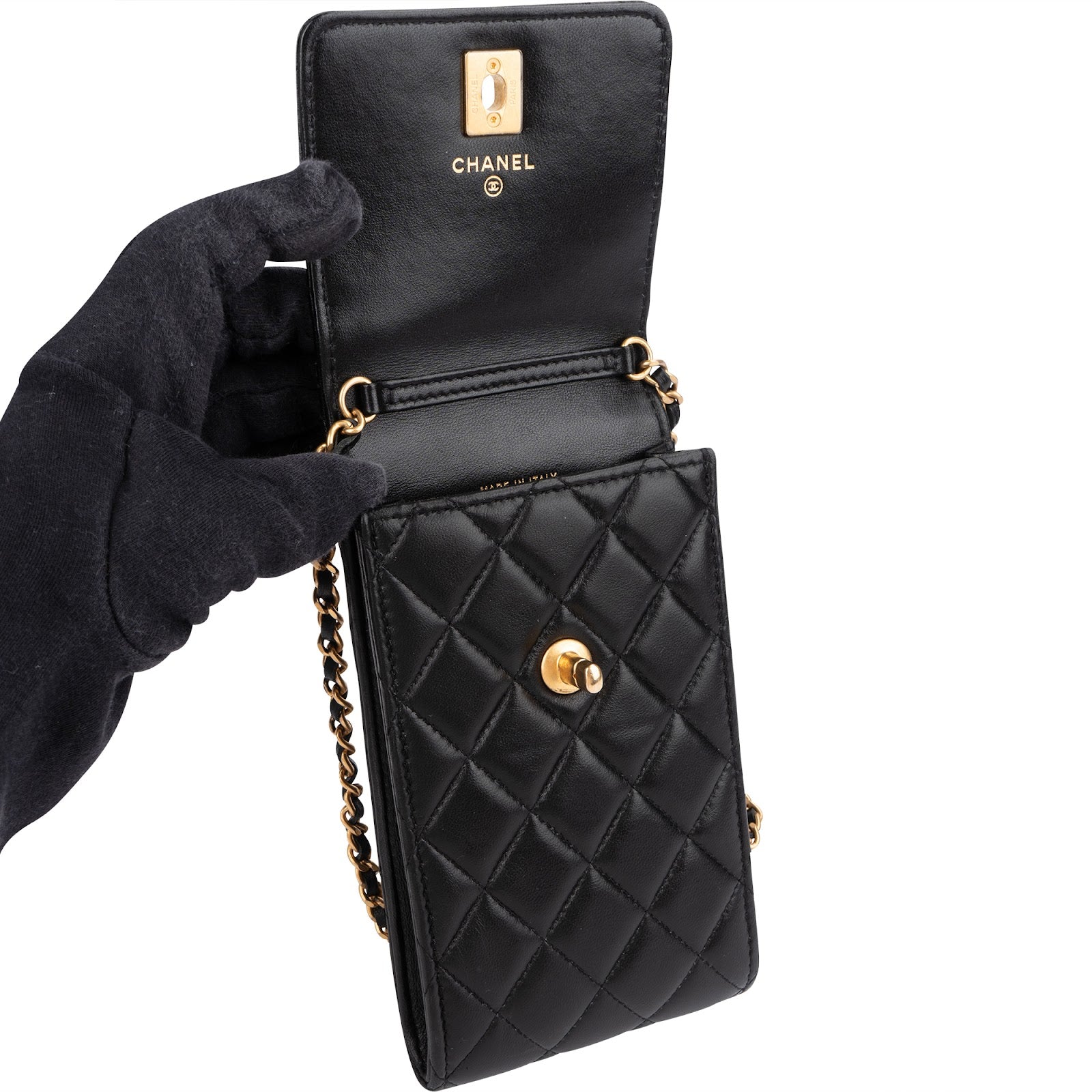 Chanel – torebka na ramię z kieszenią na telefon