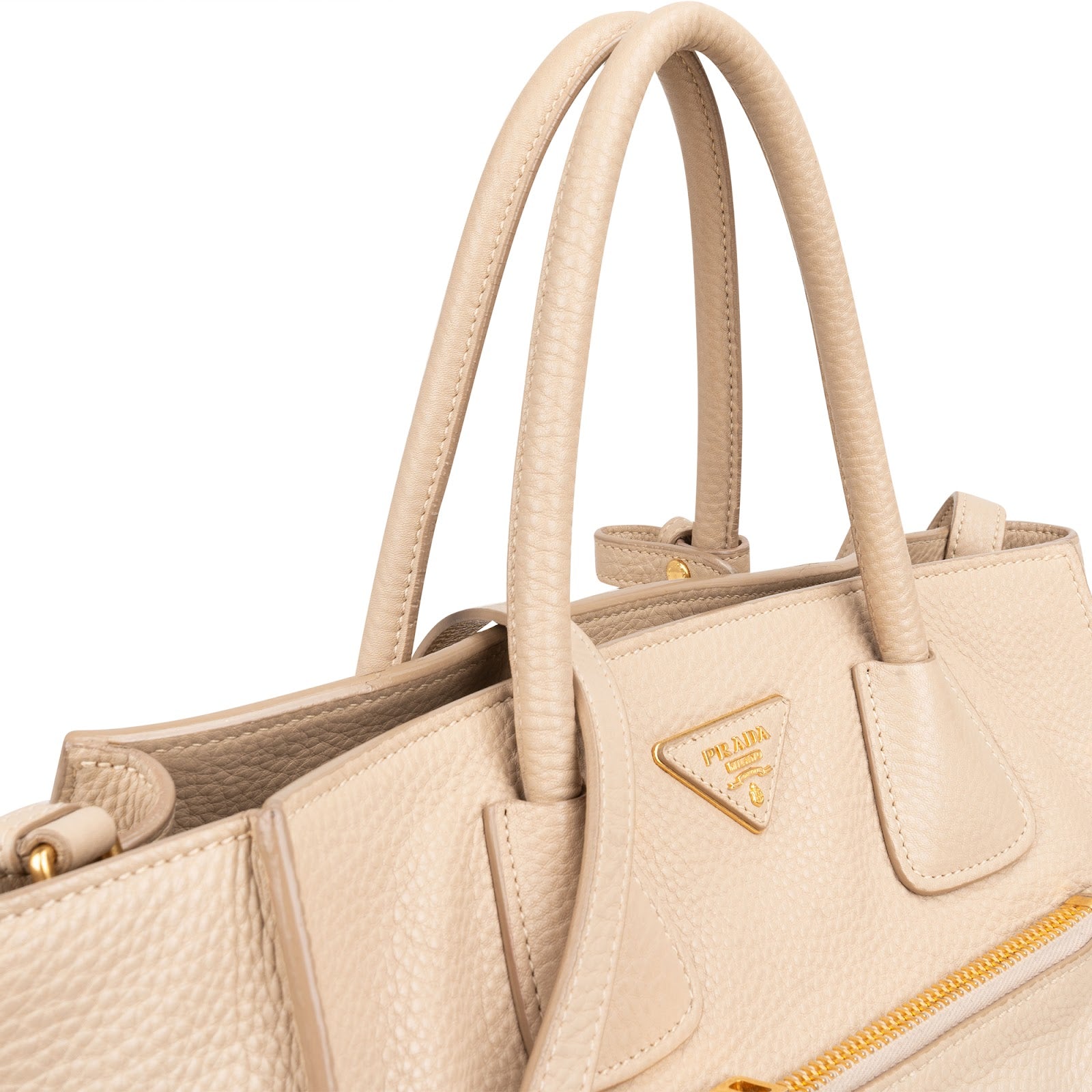 Prada Vitello Daino Leather Twin Pocket Luggage Shopper