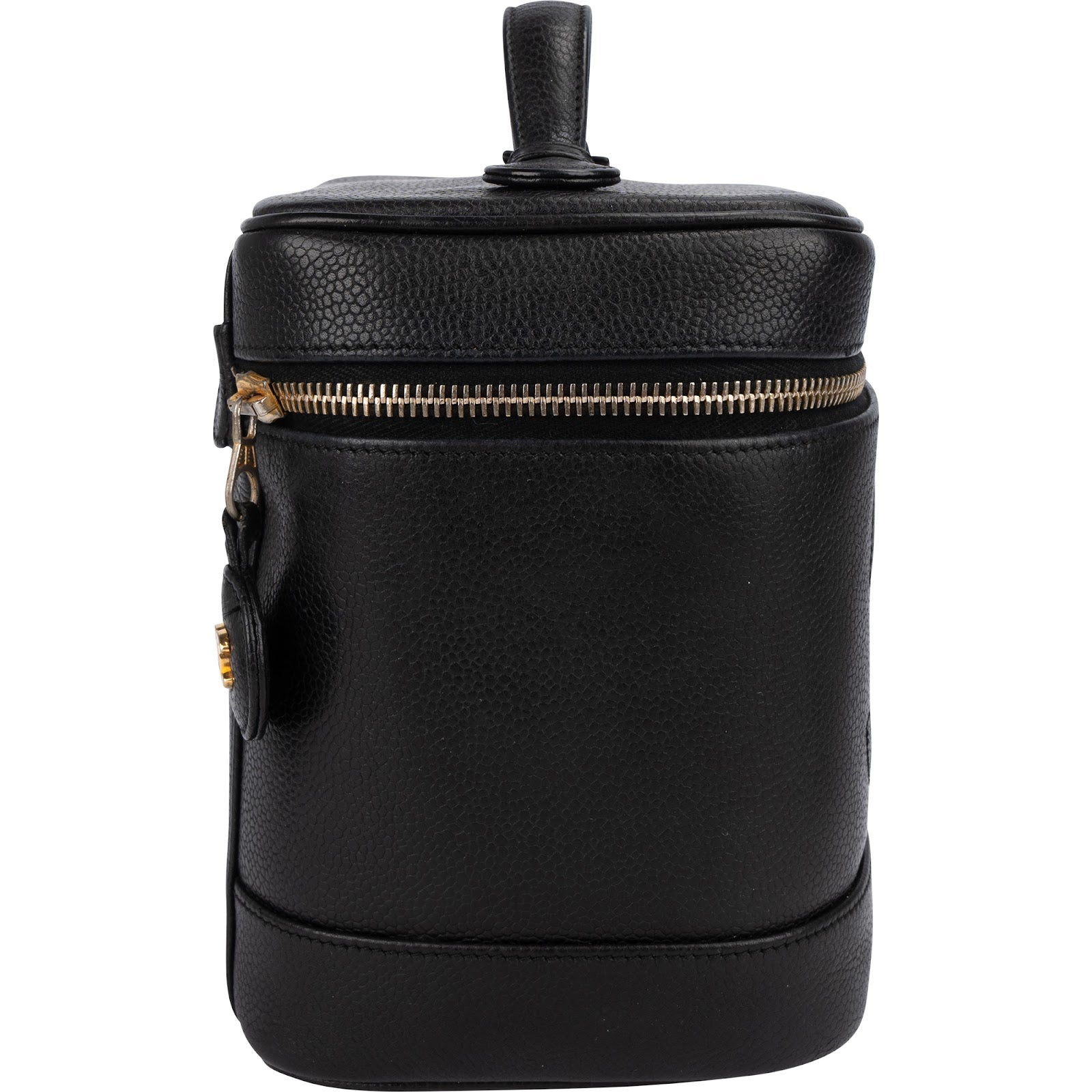 Trousse Chanel in pelle Caviar con motivo CC