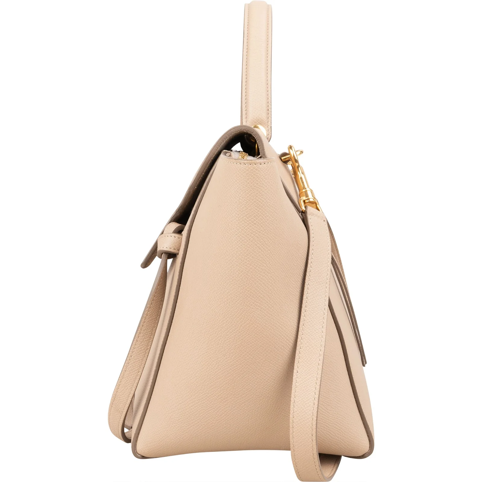 Celine Beige Leather Grained Calfskin Belt Handbag