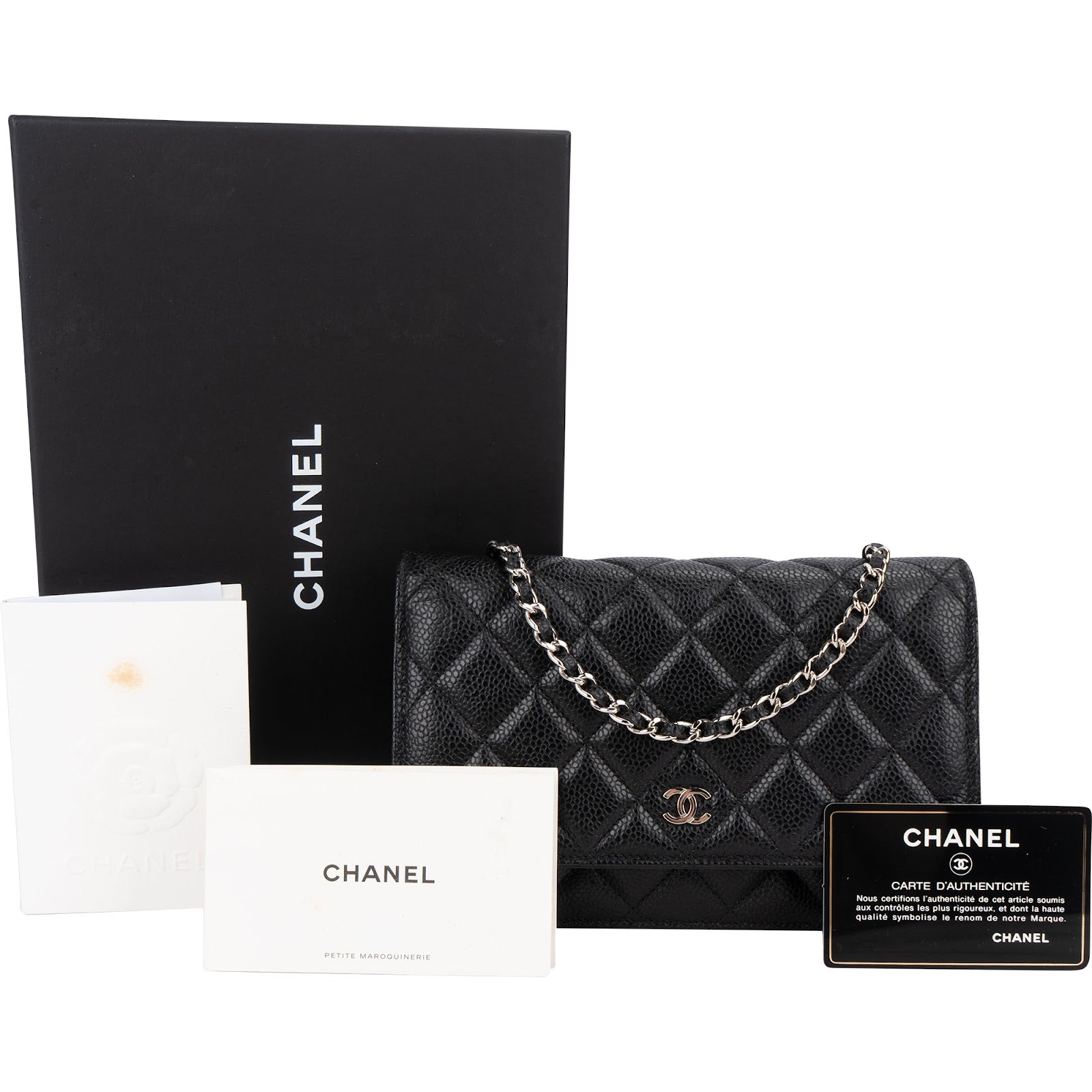 Chanel Quilted Caviar Leather Wallet on Chain