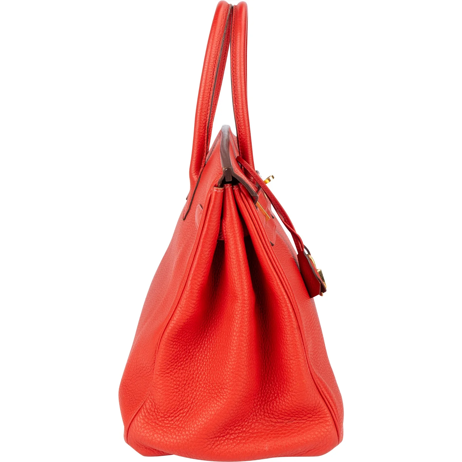 Hermès Rouge Fjord Leather Birkin 35 Handbag