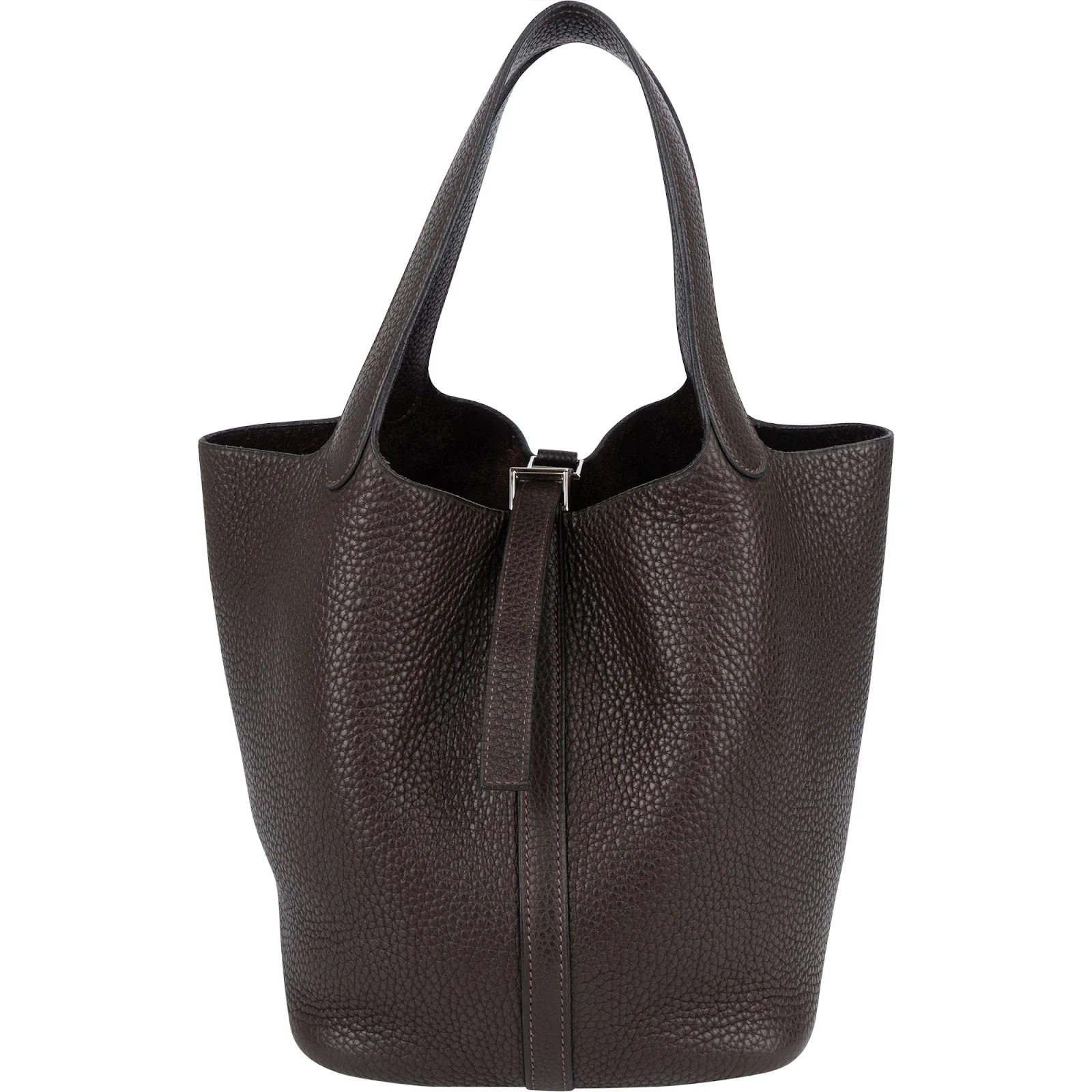 Hermès Brun Clemence Picotin Lock 22 (MM) Handbag