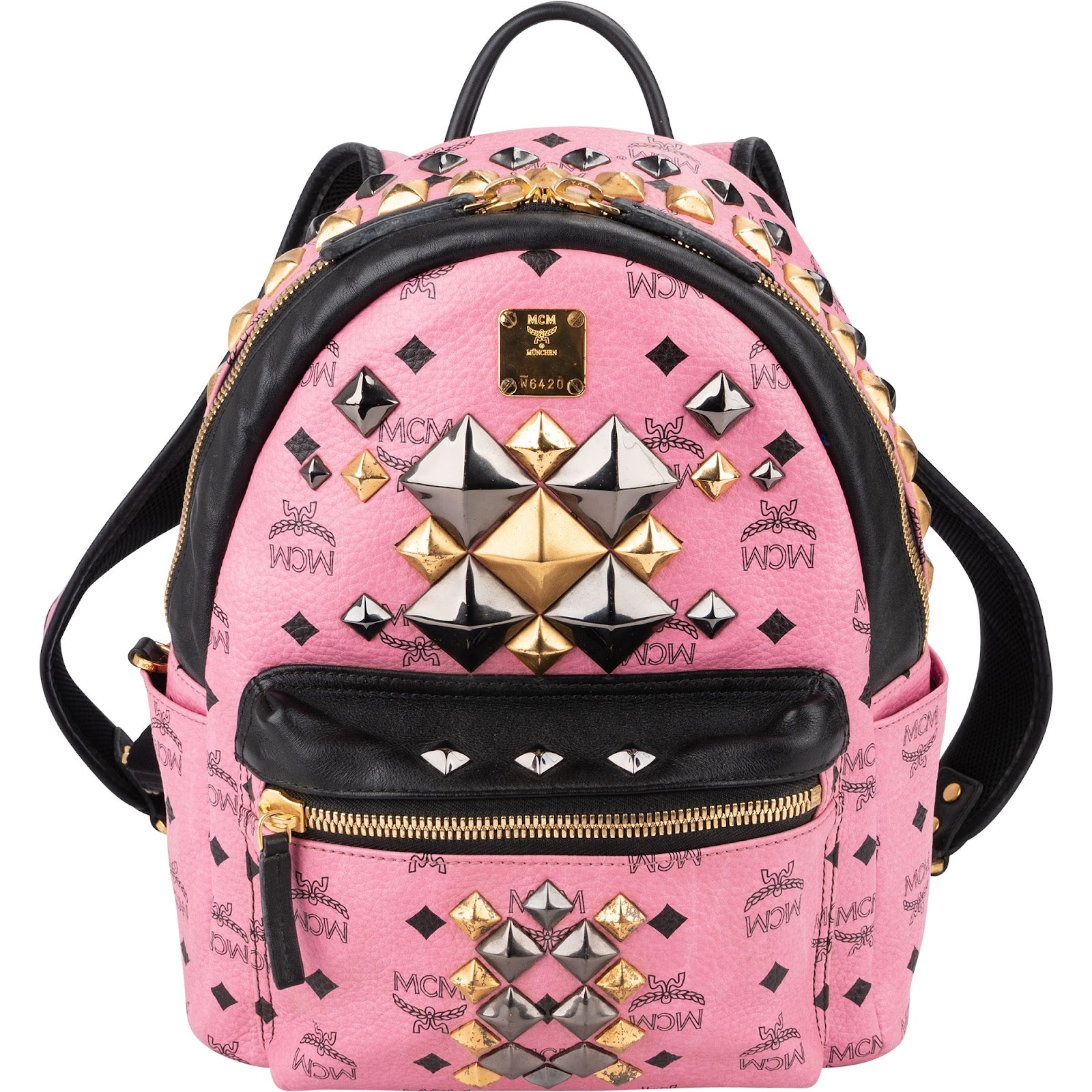 MCM Monogram Visetos Stark Mini Studded Backpack