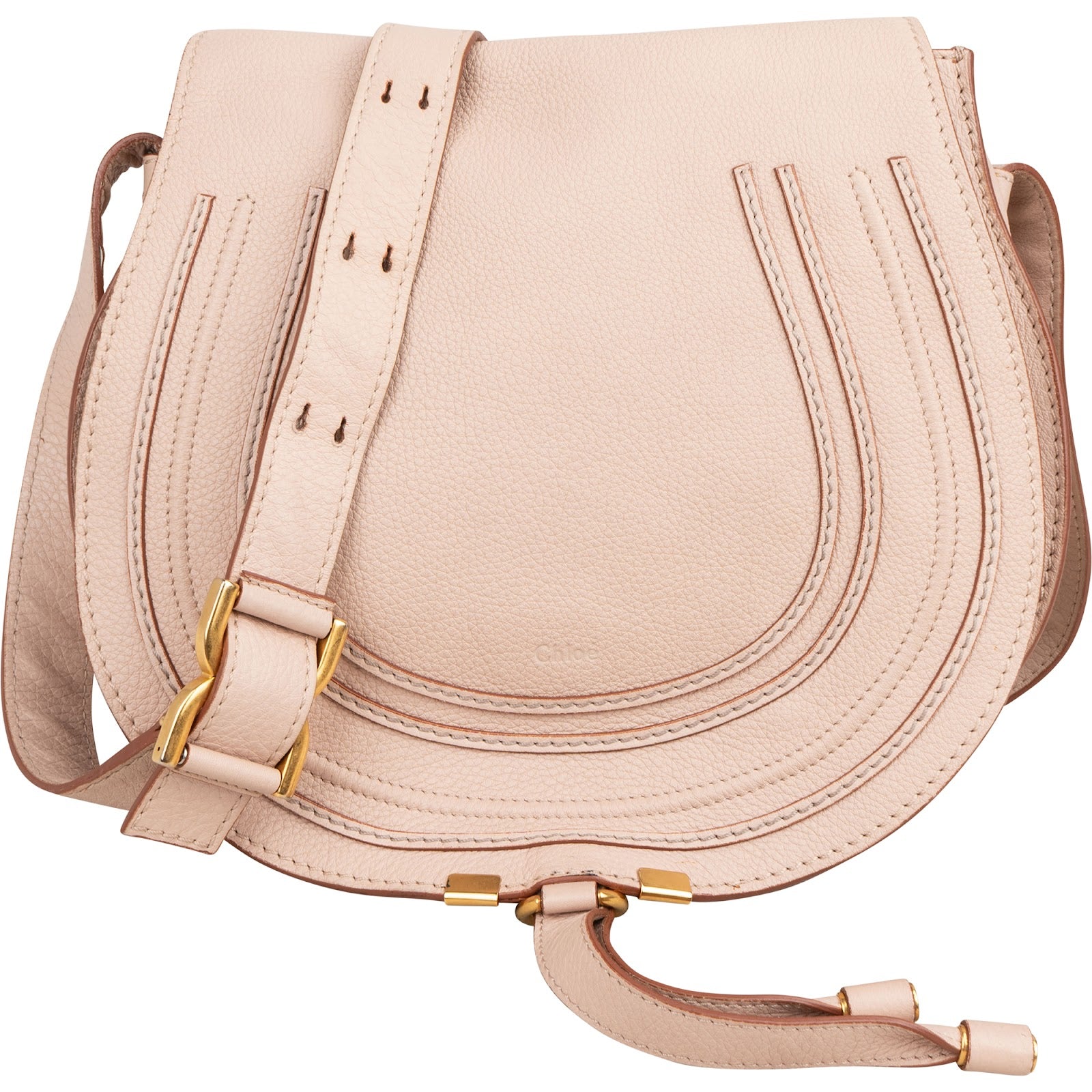 Chloé Grained Calfskin Marcie Saddle Crossbody Bag