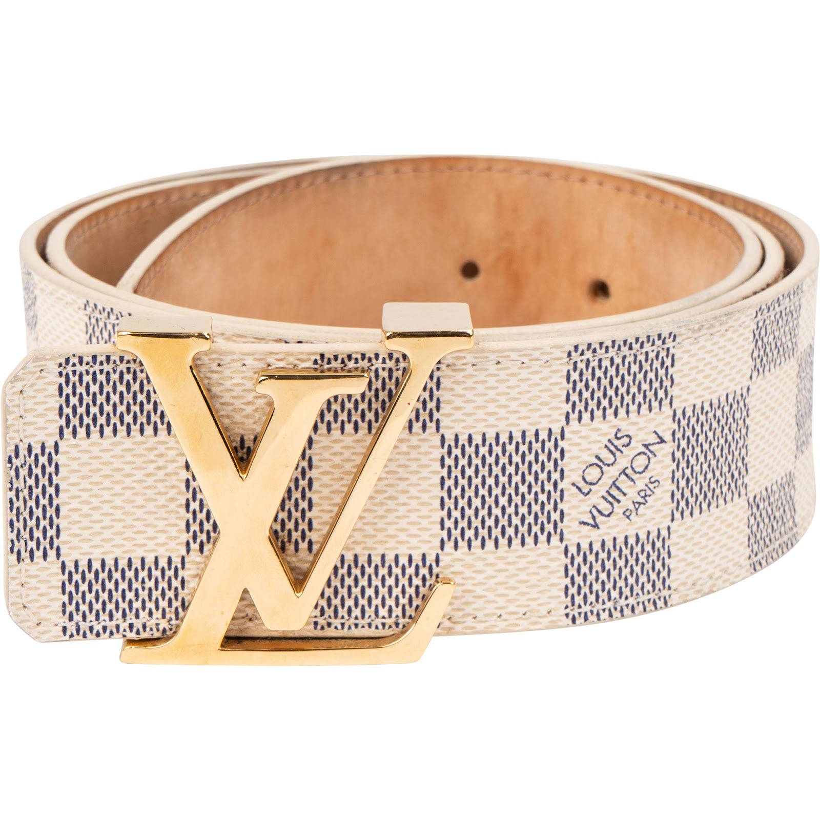 Louis Vuitton – LV Initiales Damier Azur Canvas-riem