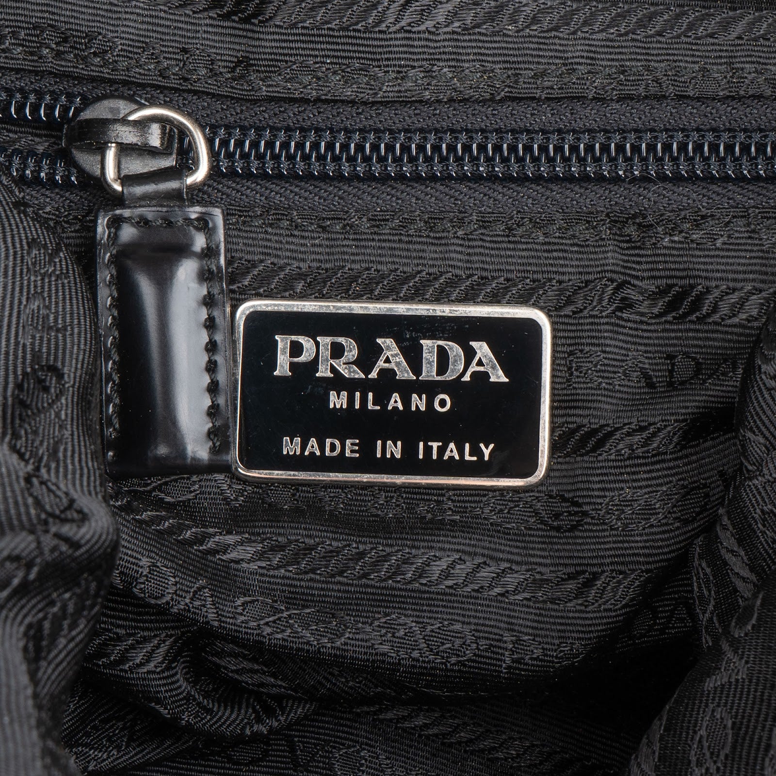 Prada Black Tessuto Nylon Triangle Backpack
