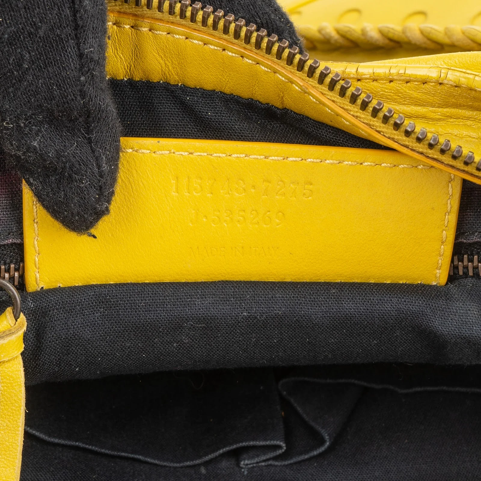 Balenciaga Yellow Perforated Leather City Handbag