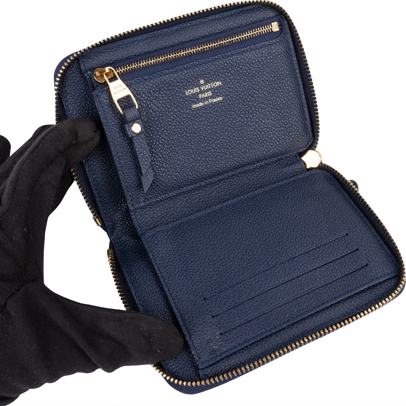 Louis Vuitton Monogram Empreinte Leather Zippy Celeste Wallet
