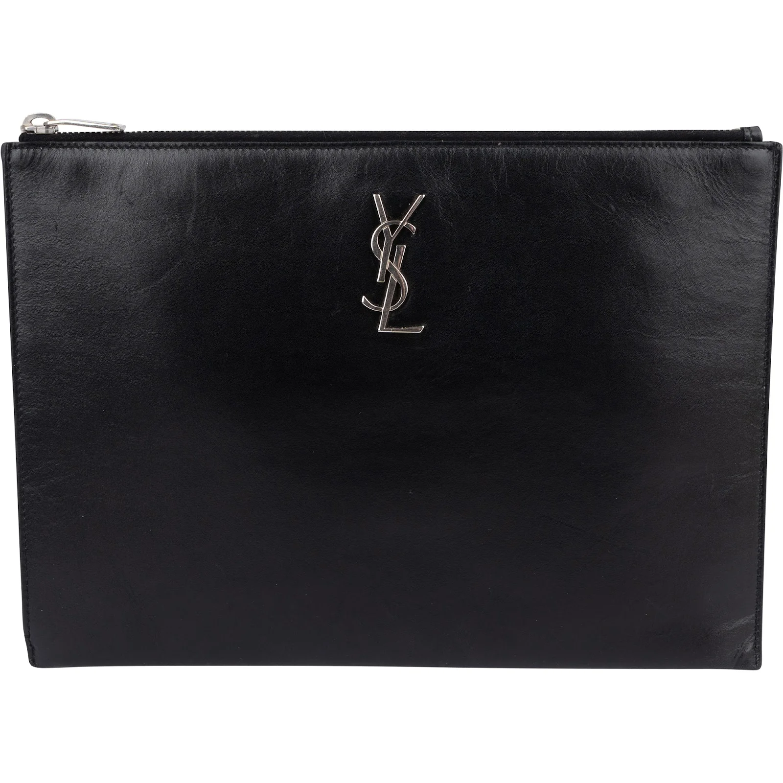 Saint Laurent Black Leather Dokumentenmappe