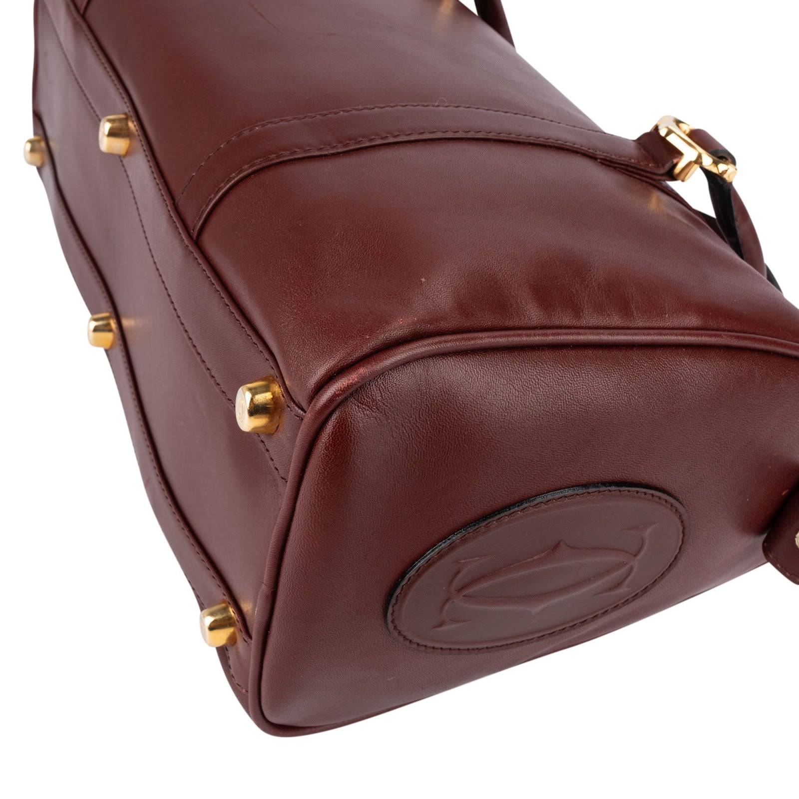 Cartier Bordeaux Leather Must de Cartier Boston Handbag