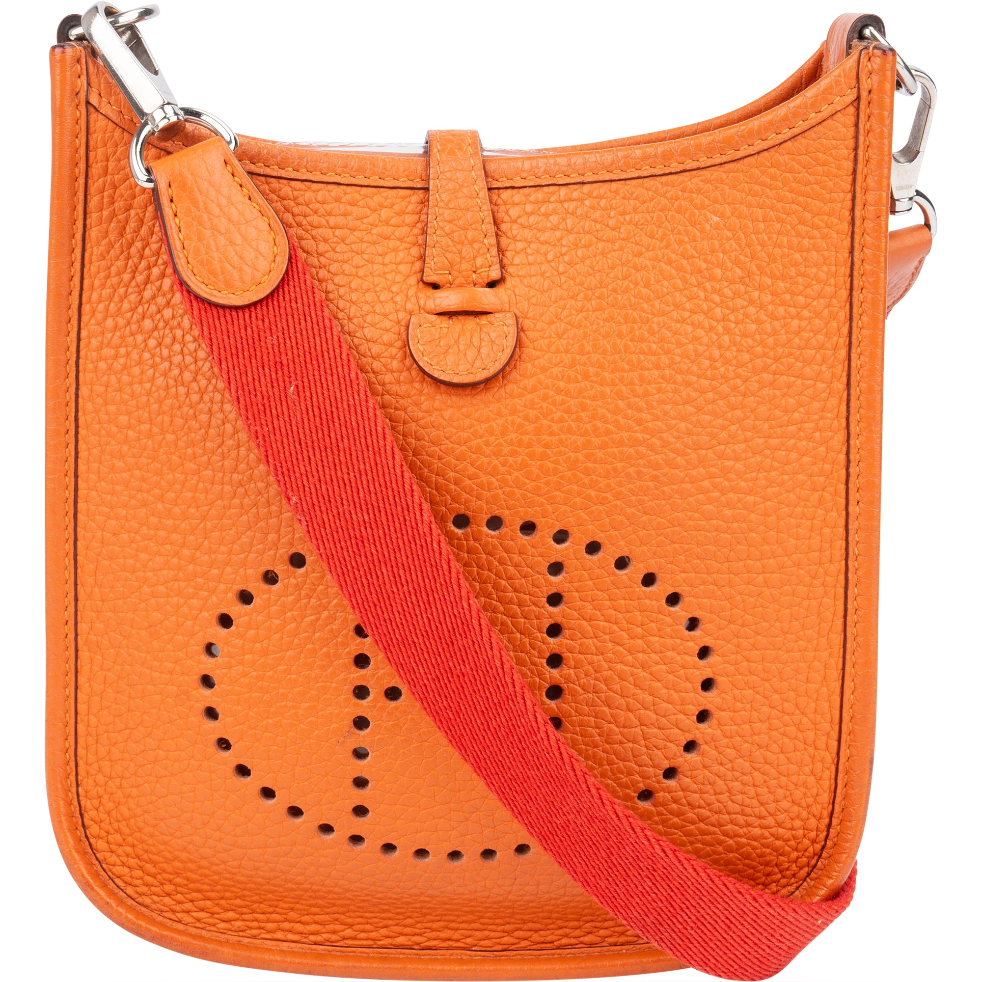 Hermès Orange Clemence Leather Evelyne 16 Crossbody Bag