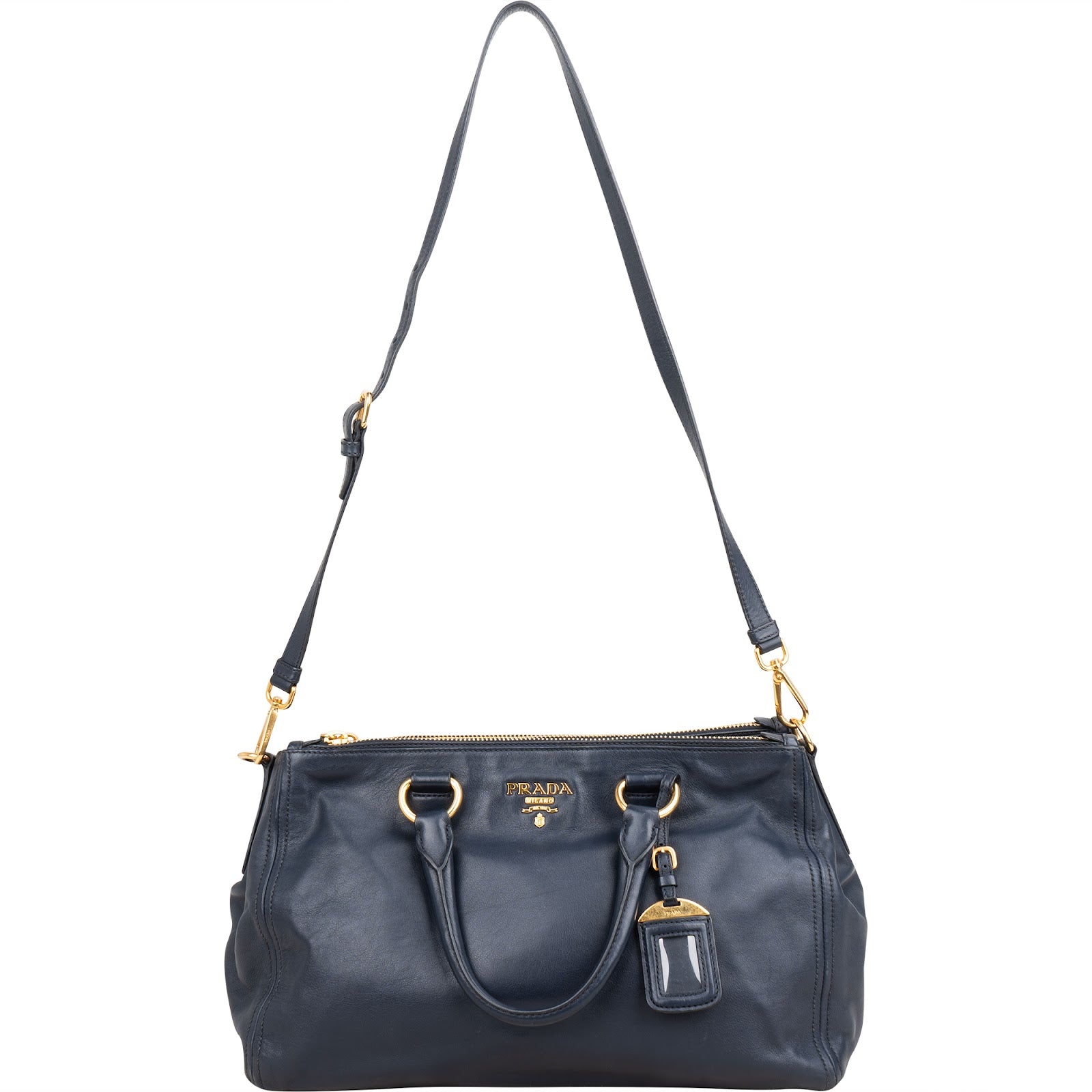 Prada Soft Calf Leather Bauletto Satchel Handbag