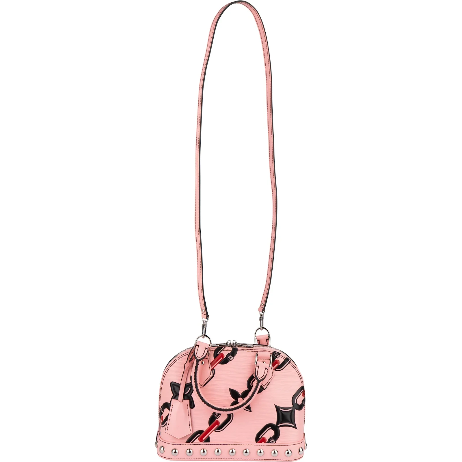 Louis Vuitton Pink Epi Leather Chain Flower Alma BB Handbag